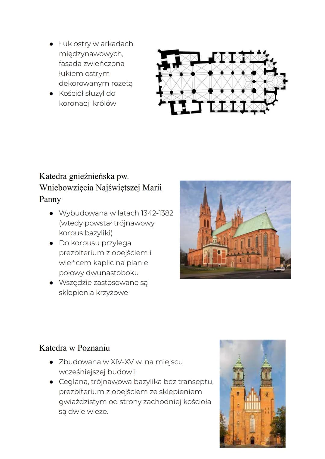 POLSKA
Architektura Sakralna
Pochodzenie
W Polsce gotyk pojawił się wraz z zakonami dominikańskimi i
franciszkańskimi w XIIIw.
• Pierwszymi 