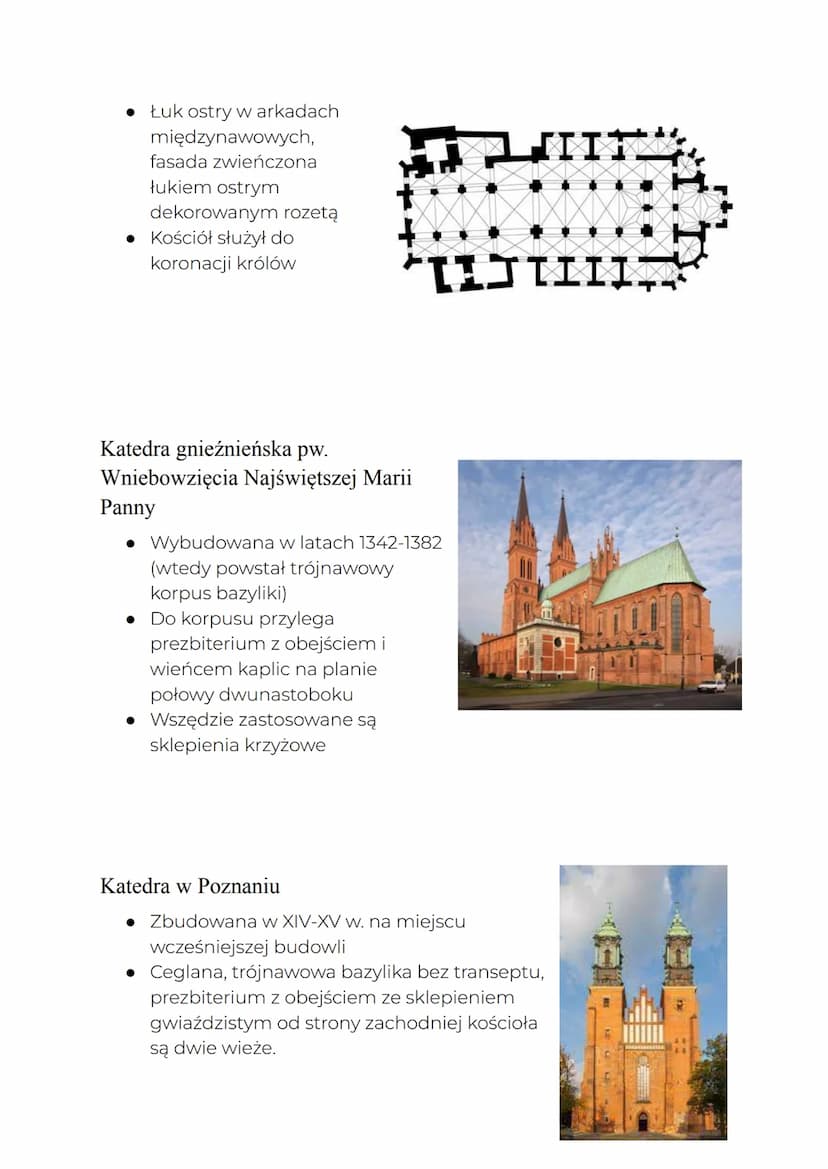 POLSKA
Architektura Sakralna
Pochodzenie
W Polsce gotyk pojawił się wraz z zakonami dominikańskimi i
franciszkańskimi w XIIIw.
• Pierwszymi 