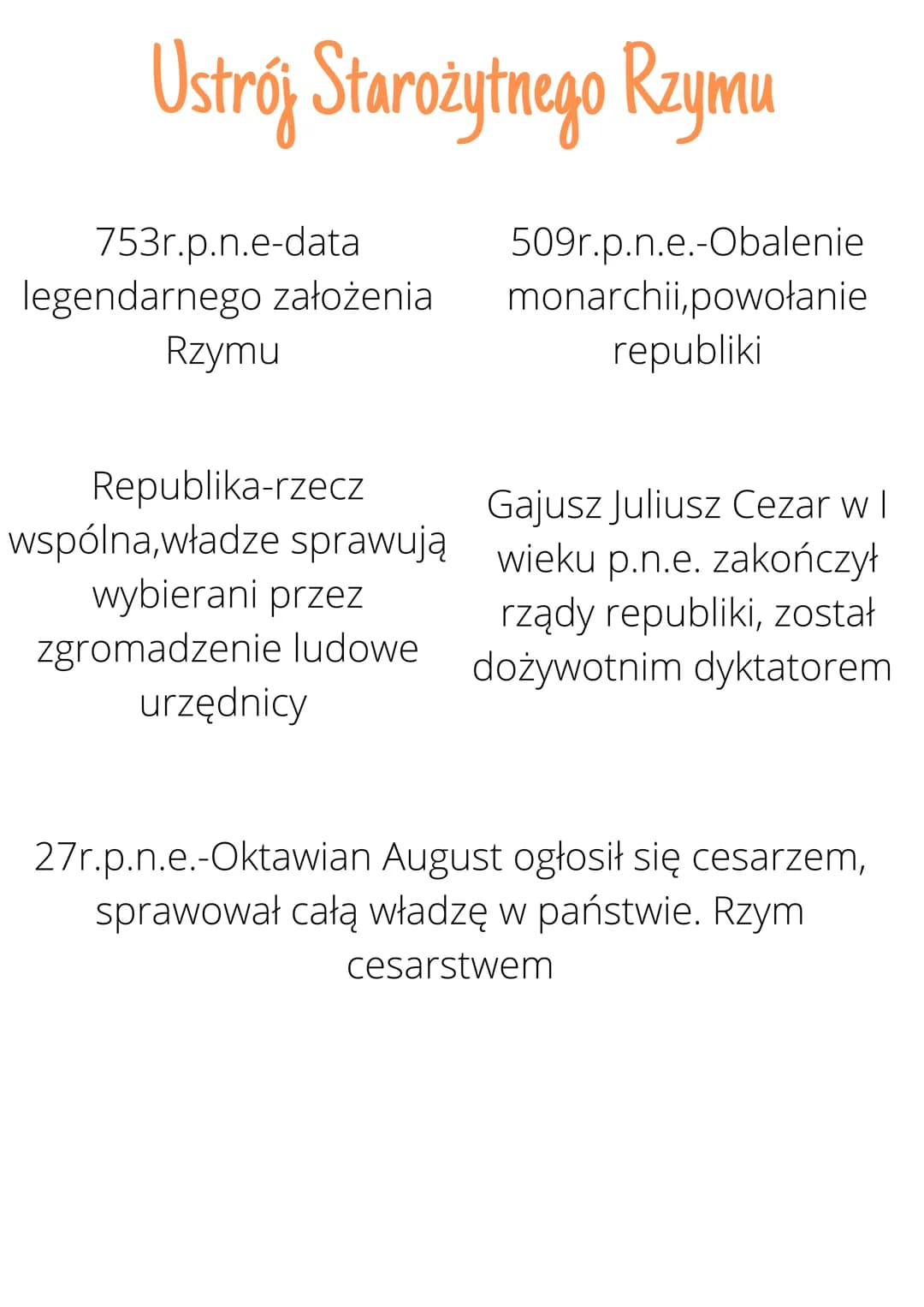 Ustrój Starożytnego Rzymu
753r.p.n.e-data
509r.p.n.e.-Obalenie
legendarnego założenia monarchii,powołanie
Rzymu
republiki
Republika-rzecz
ws