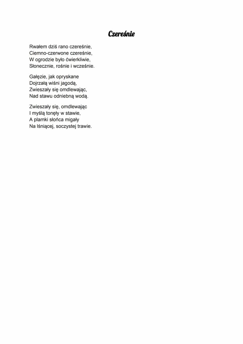 Julian Tuwim
Wybrane utwory
Ranyjulek
Utwór ,,Ranyjulek" posiada cechy charakterystyczne dla wczesnego etapu twórczości Juliana
Tuwima. Obra
