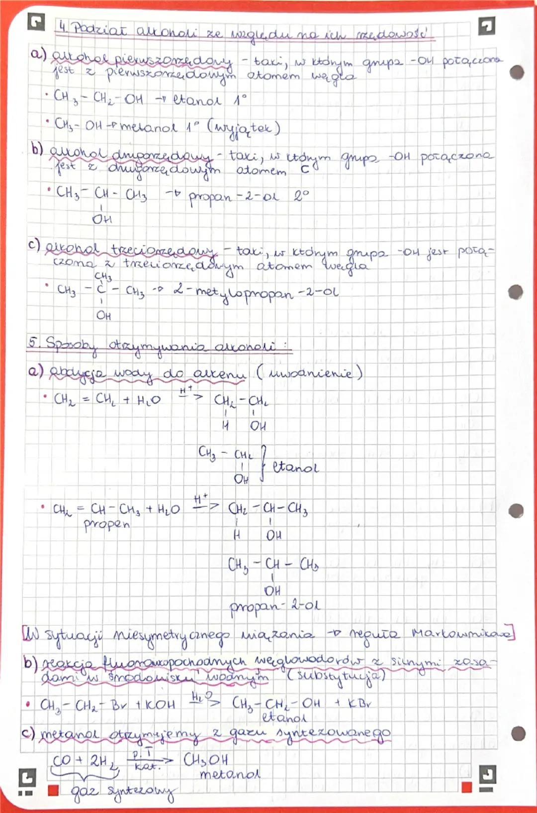 # Alkochle monohydroksylowe

1. Wzór ogólny :

$R-OH$

grupa hydroksyvona
gnipa

Węglowodorowe

Alkohole to jeanefunkcyjne pochodne werglowo