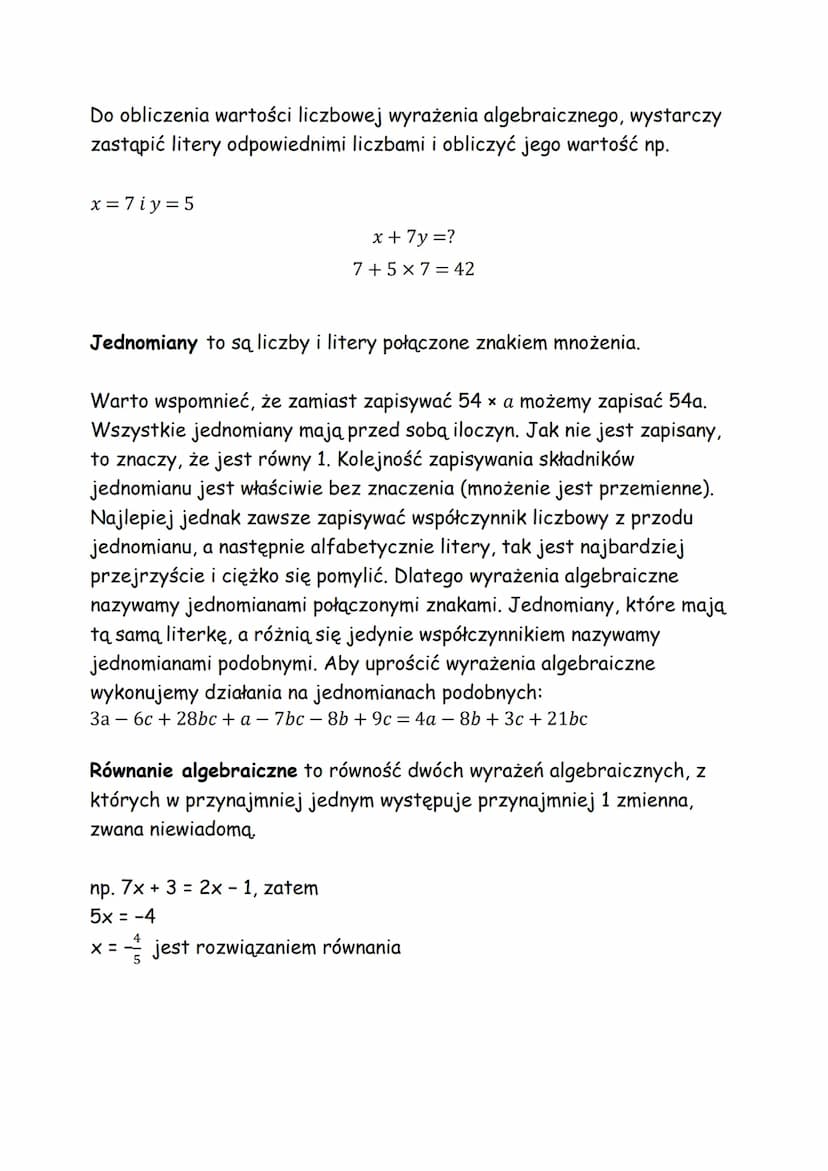 Liczby, wyrażenia algebraiczne i równania
Liczby - określają ilość którą możemy policzyć zapisuje się je cyframi.
Jak dzielimy liczby?
●
Lic