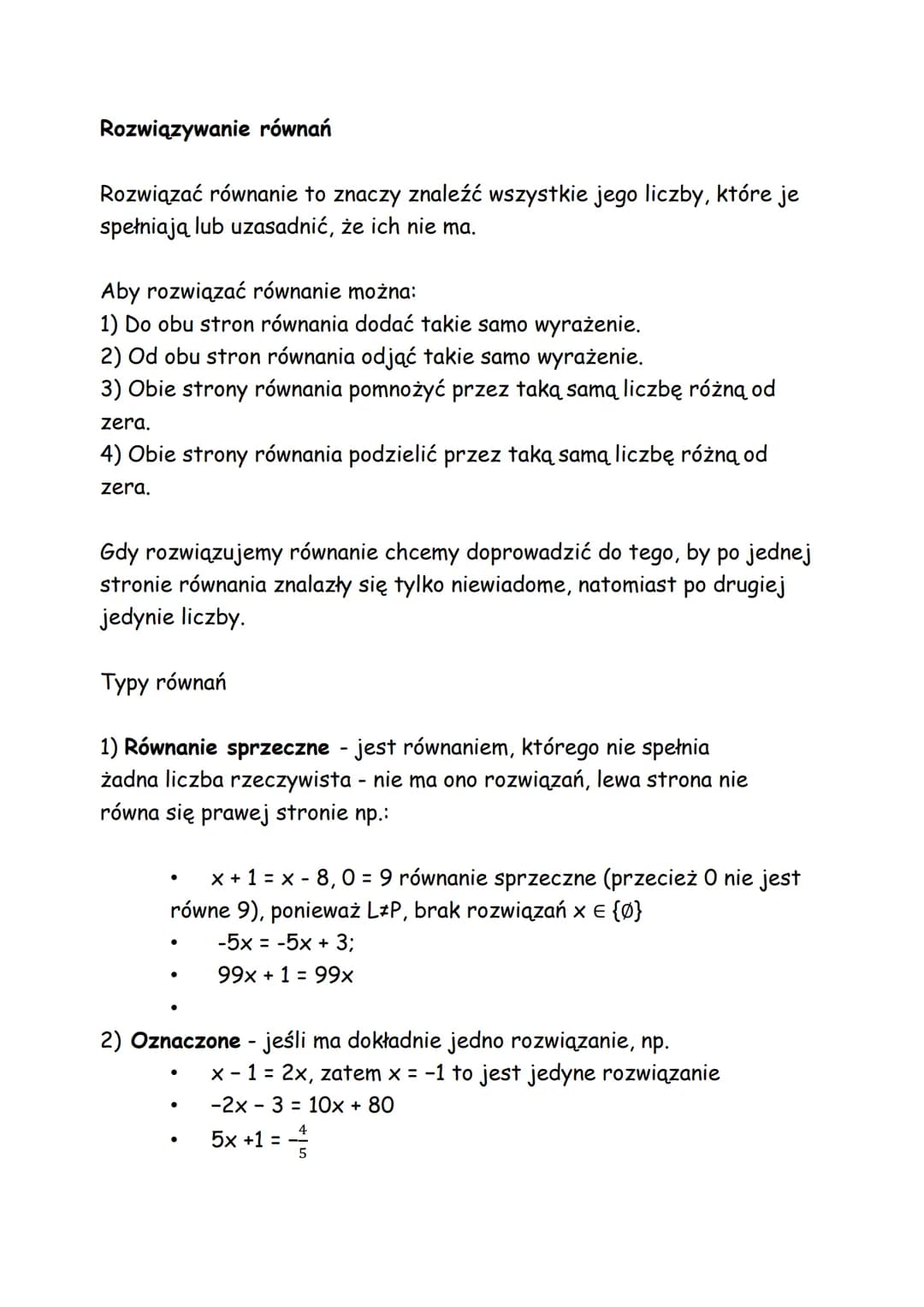 Liczby, wyrażenia algebraiczne i równania
Liczby - określają ilość którą możemy policzyć zapisuje się je cyframi.
Jak dzielimy liczby?
●
Lic