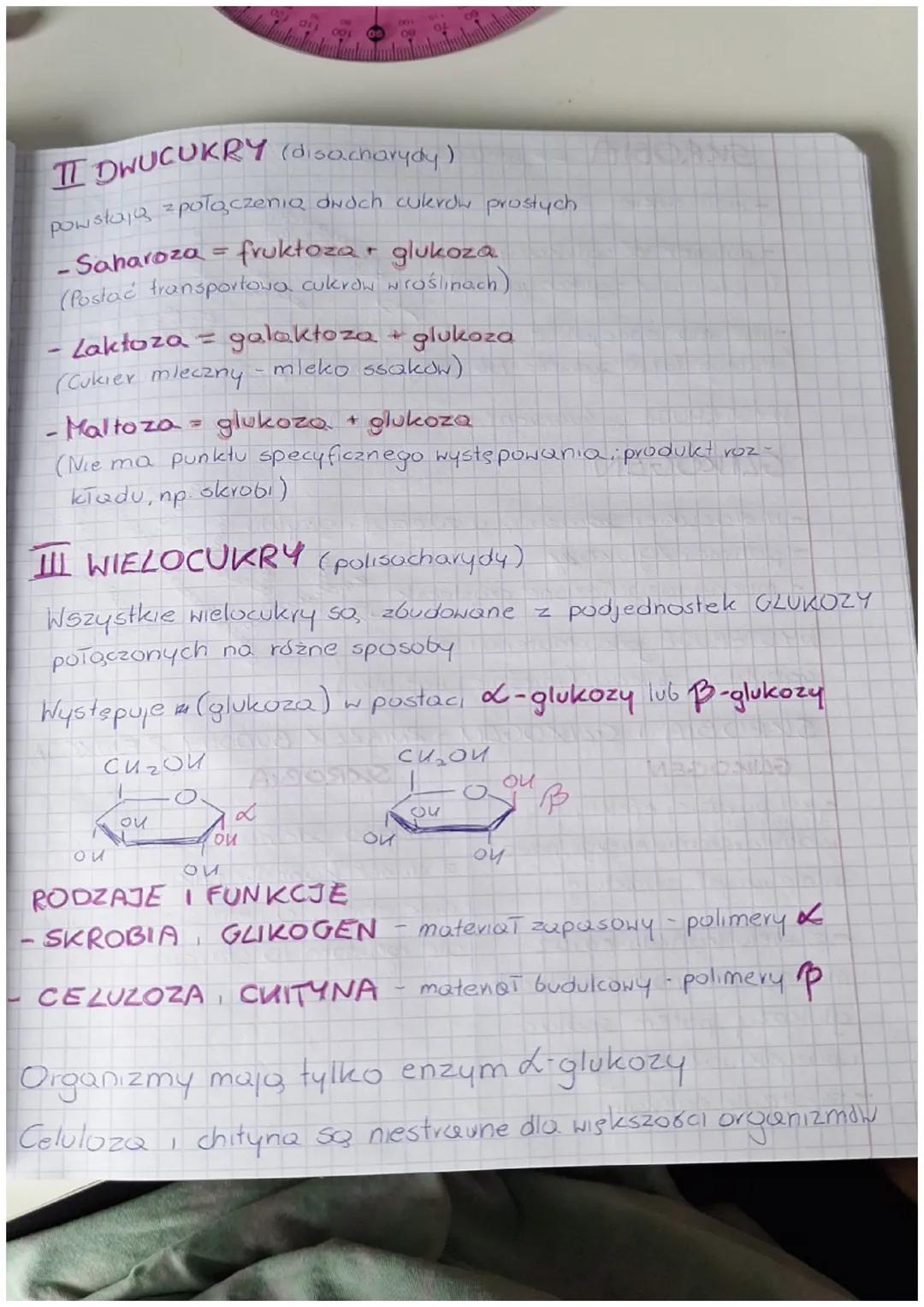 3. WĘGLOWODANY
Sacharydy
Węglowodany = Cukry (sa to związki org.)
• Związki na bazie węgla, wodoru tenu
- Zawsze przy jednym (kazdym) węglu
