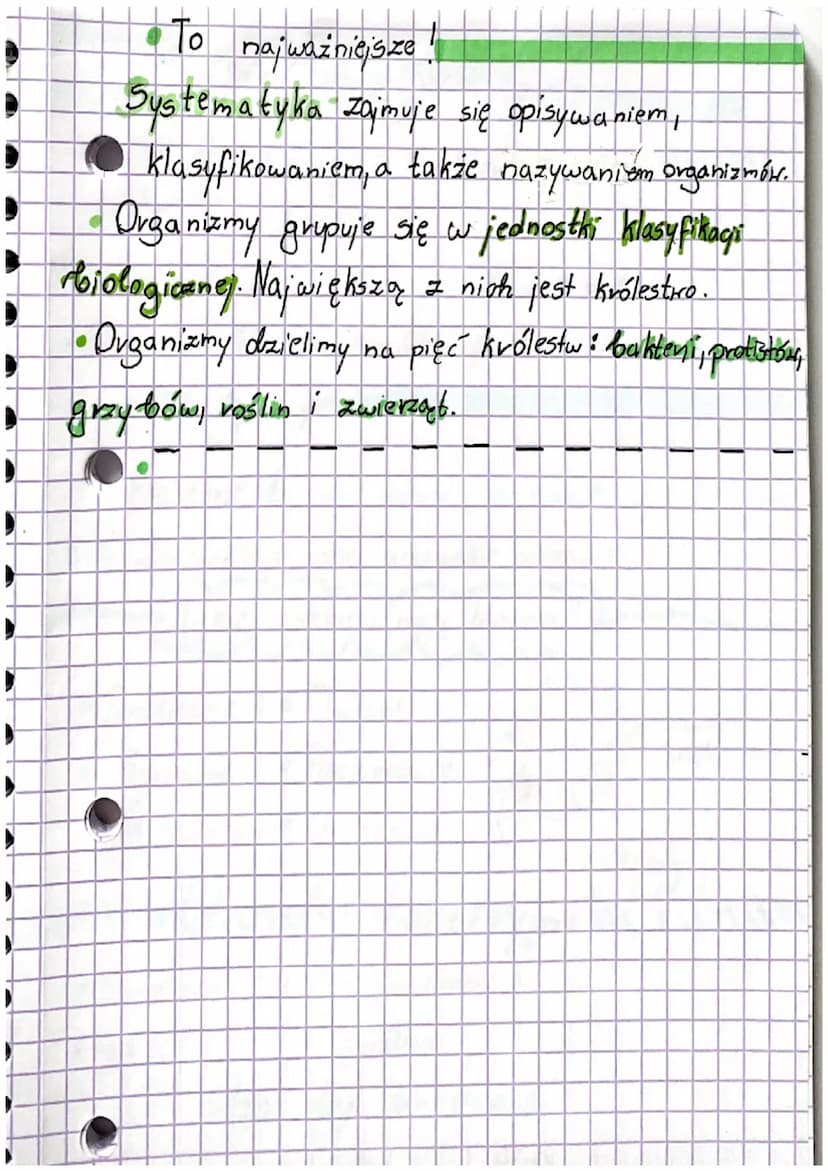 to
biologia
•
Jakie są zadania systematyki?
S
Systematyka jest dziedziną biologi, której
głównym zadaniem jest podział organizmón
na mniejsz