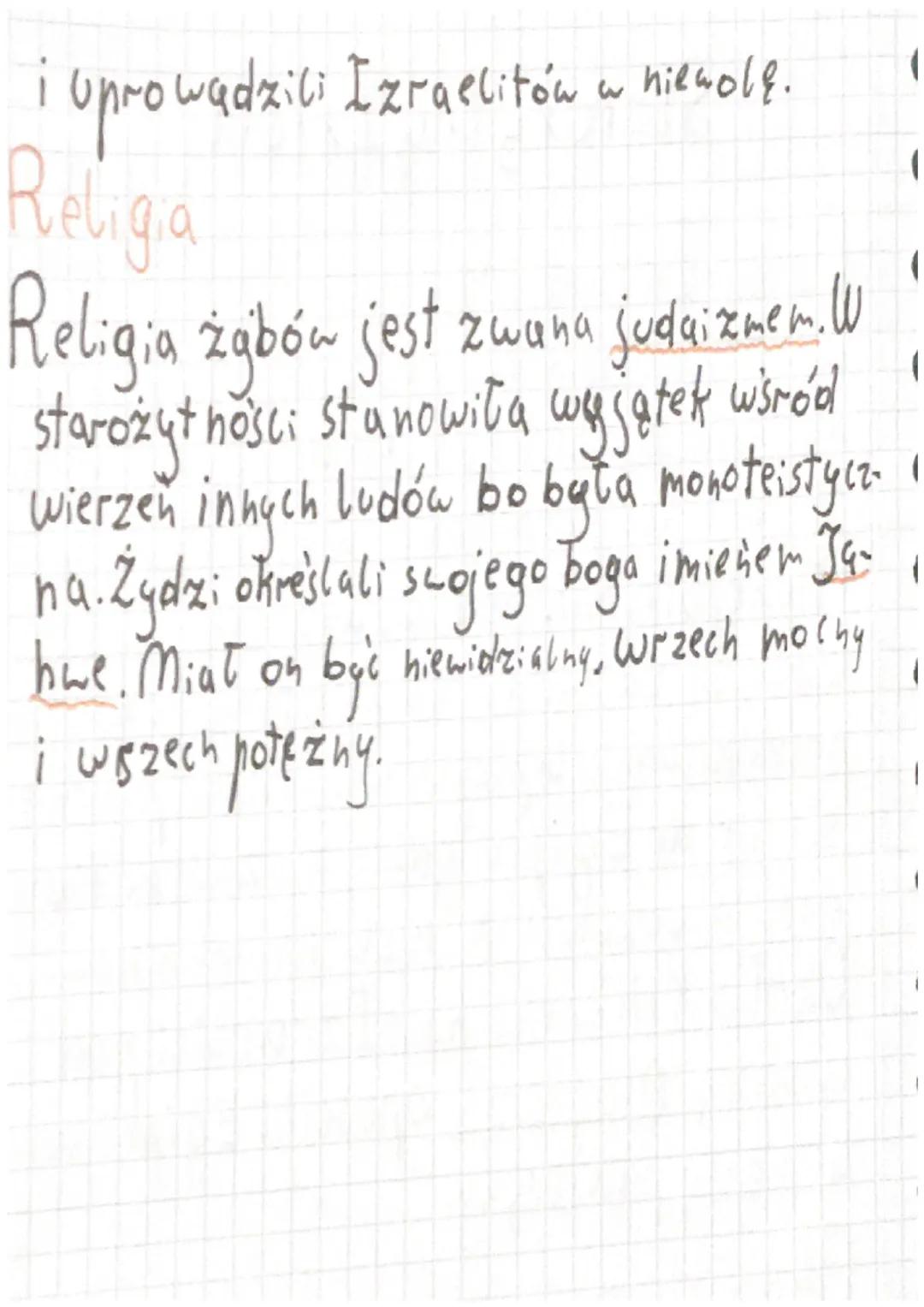 # Starożytny Izrael

## Dzieje Izraelitów

Najdawniejsze dzieje Izraelitów nie
są nam znane. Część badaczy uwarza,
że byli oni plemieniem ży