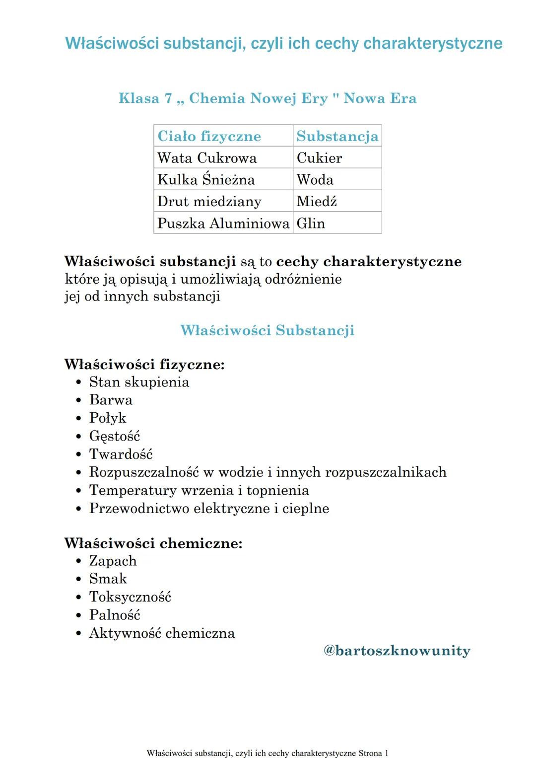 Właściwości substancji, czyli ich cechy charakterystyczne
Klasa 7,, Chemia Nowej Ery "Nowa Era
Ciało fizyczne
Substancja
Wata Cukrowa
Cukier