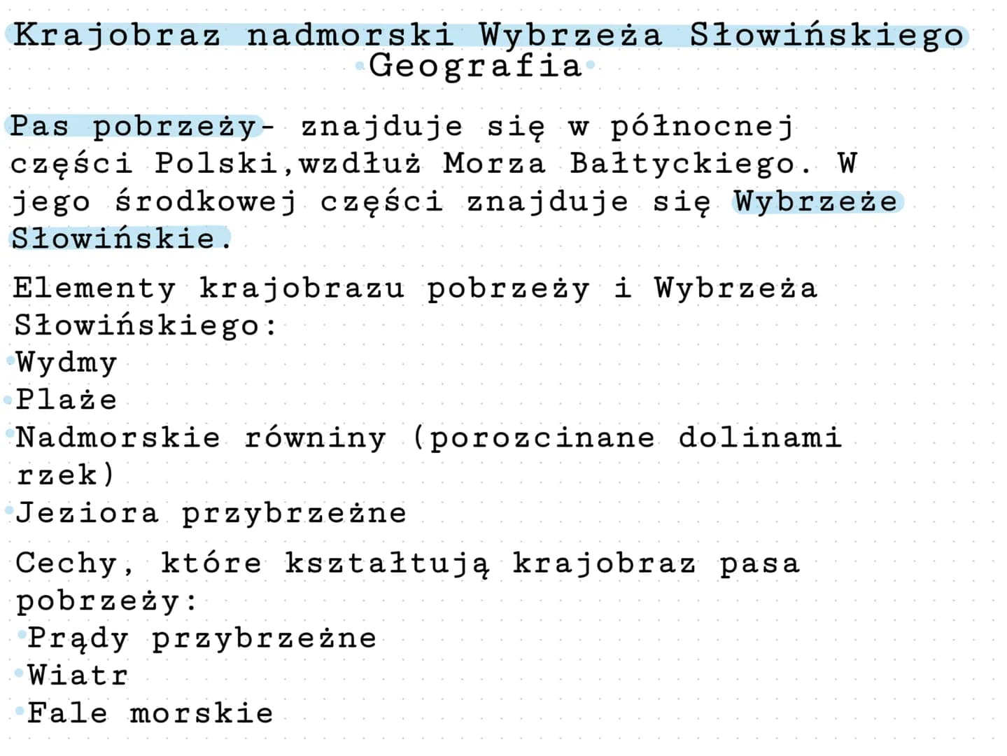Krajobraz nadmorski Wybrzeża Słowińskiego
Geografia
Pas pobrzeży- znajduje się w północnej
części Polski, wzdłuż Morza Bałtyckiego. W
jego ś