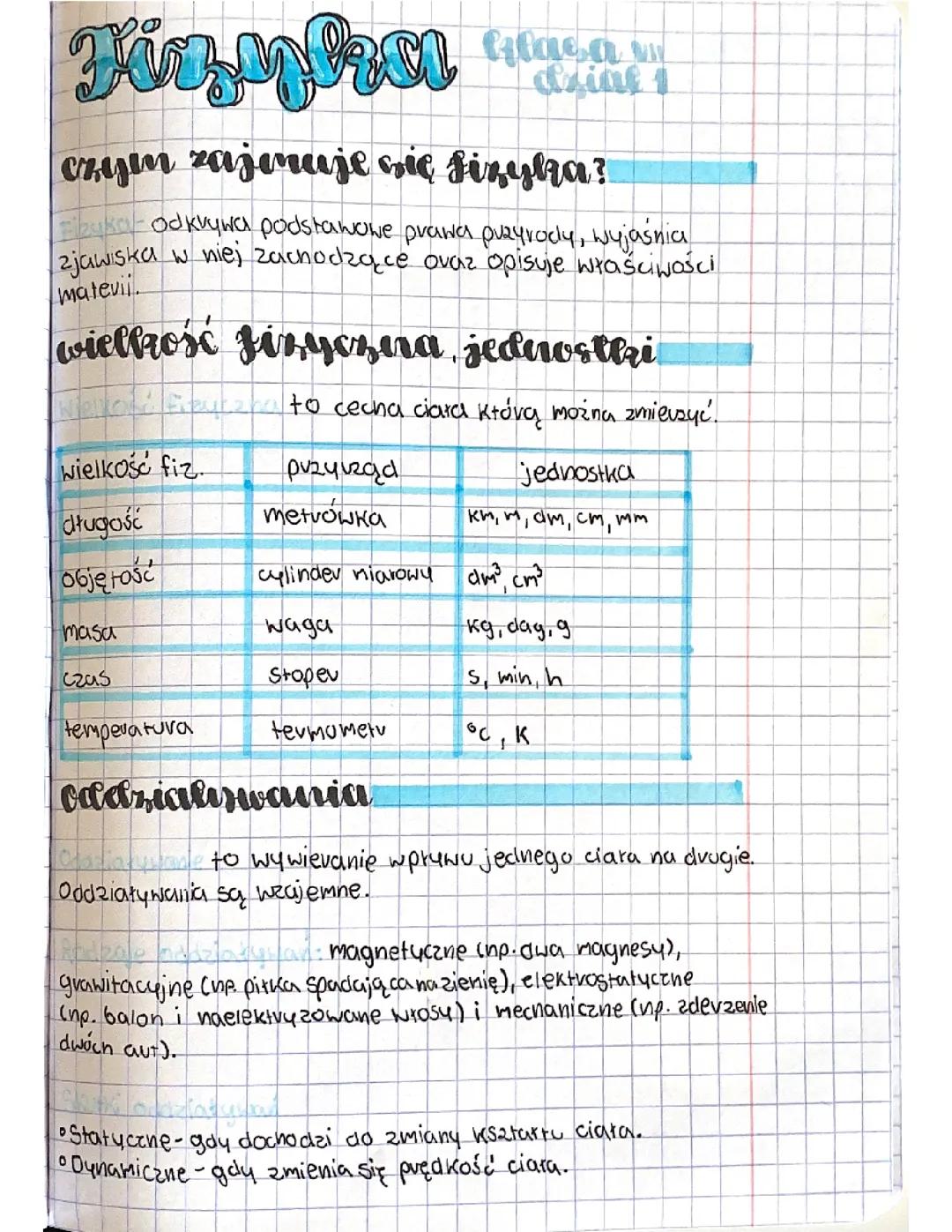 Fizyka dział 1 podstawowe informacje 