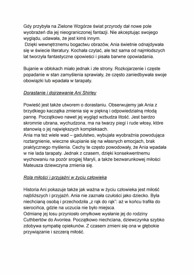 "Ania Z Zielonego Wzgórza"
CZAS I MIEJSCE AKCJI
Akcja powieści rozpoczyna się w czerwcu 1876r. i obejmuje 5 lat życia
głównej bohaterki. Fab