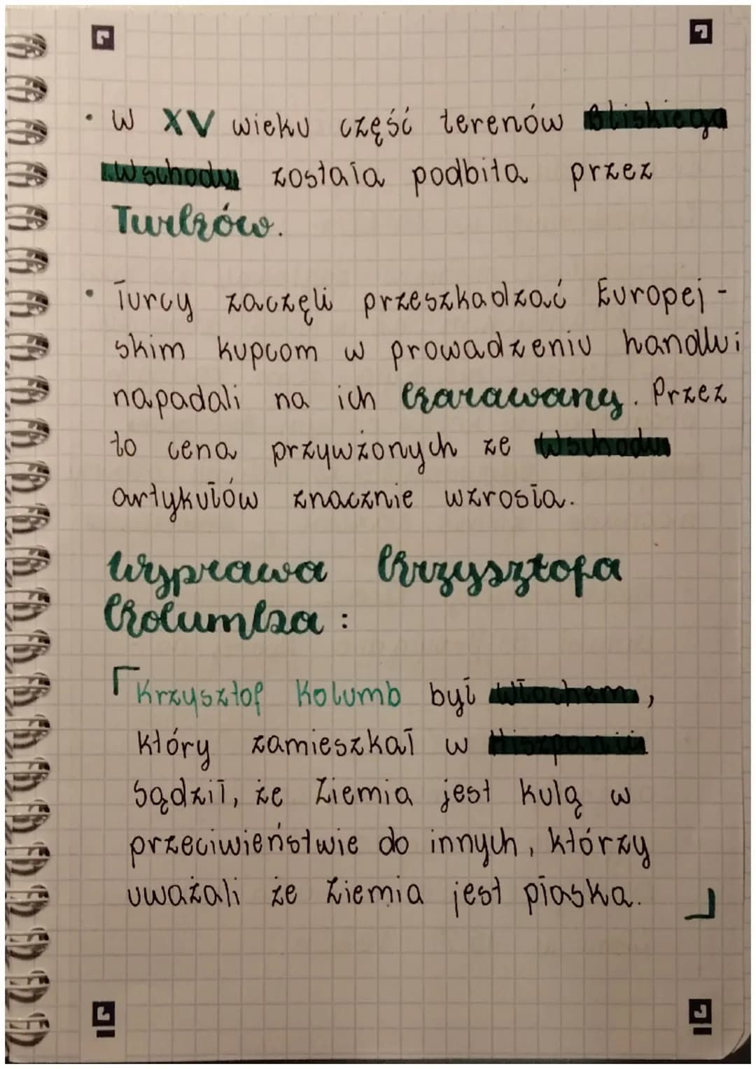 G
ectreja *
temat: Wielkie odkrycia geograficzne.
• Do XV wieku mieszkańcy Europy opró-
cz swojego kontynentu znali jedynie
najbliższą im cz