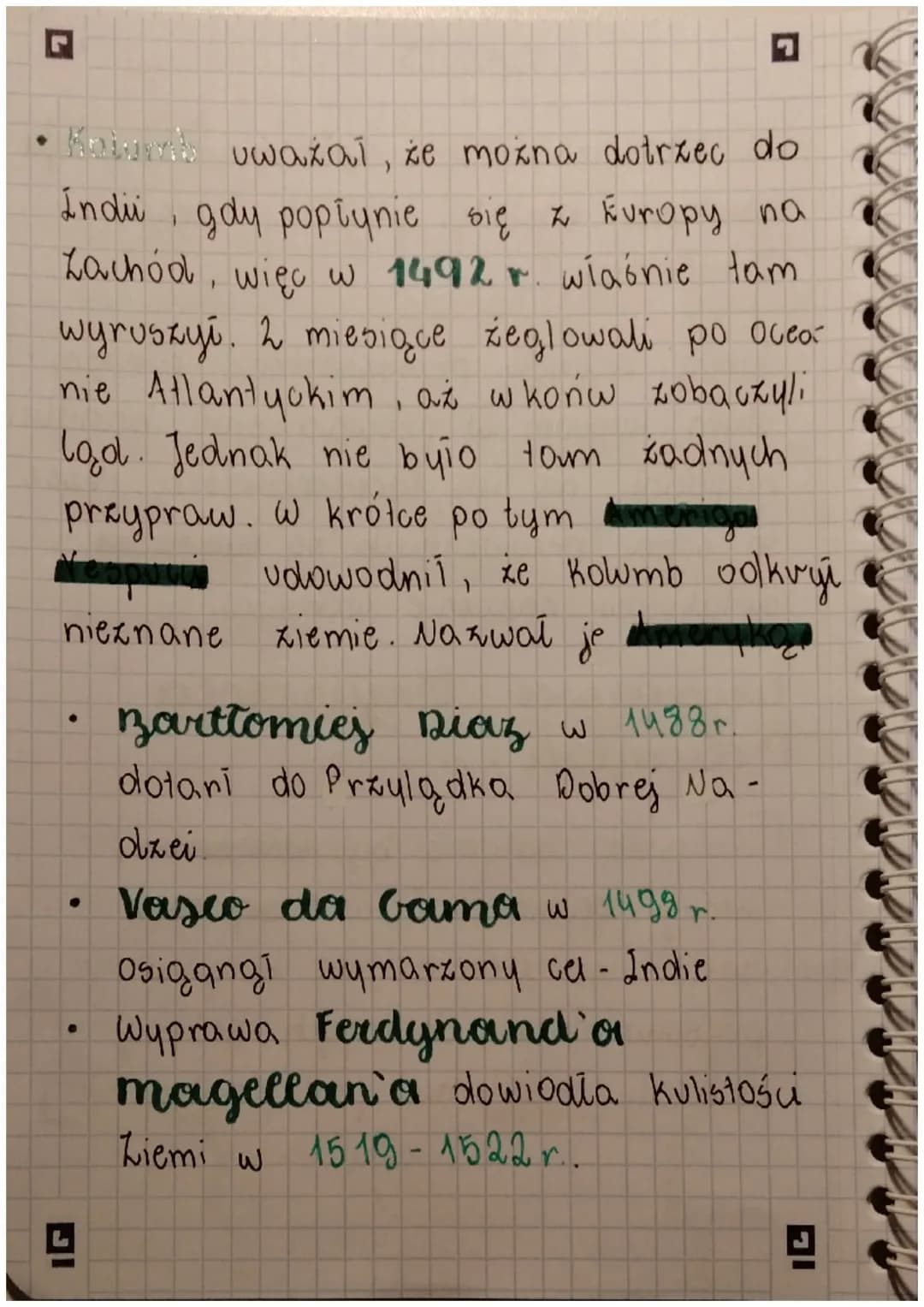 G
ectreja *
temat: Wielkie odkrycia geograficzne.
• Do XV wieku mieszkańcy Europy opró-
cz swojego kontynentu znali jedynie
najbliższą im cz