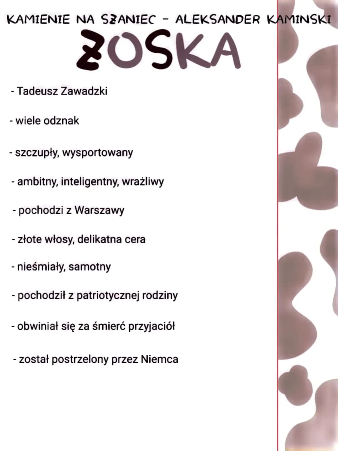 KAMIENIE NA SZANIEC - ALEKSANDER KAMINSKI
ALEK
- pochodzi z Żaliborza
- Maciej Aleksy Dawidowski
- wysoki, jasnowłosy 19-latek
- bardzo szan