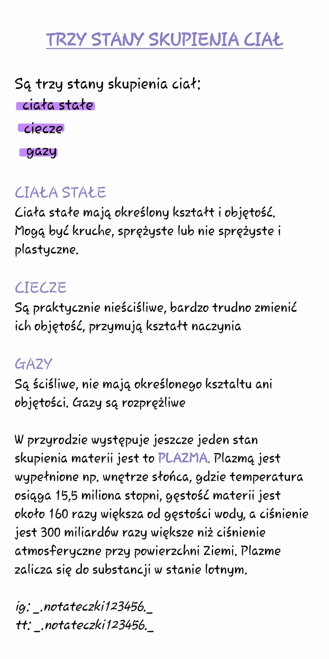 Trzy Stany Skupienia Materii w Fizyce - Notatka Klasa 7