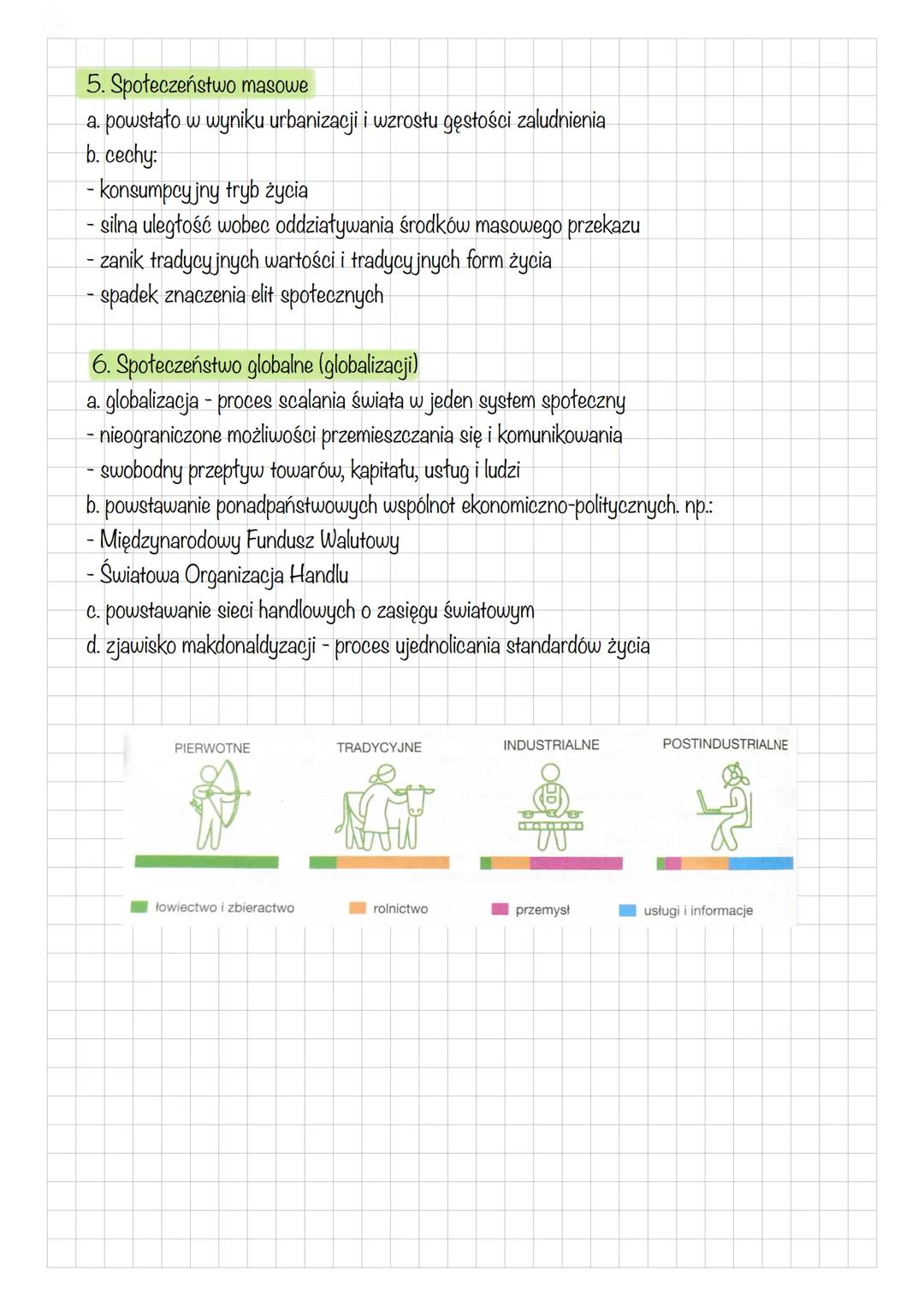 WSPÓŁCZESNE SPOŁECZEŃSTWO
1. Historyczny rozwój społeczeństw:
1. Społeczeństwo pierwotne
a. cechy społeczeństw pierwotnych
- wędrowny tryb ż