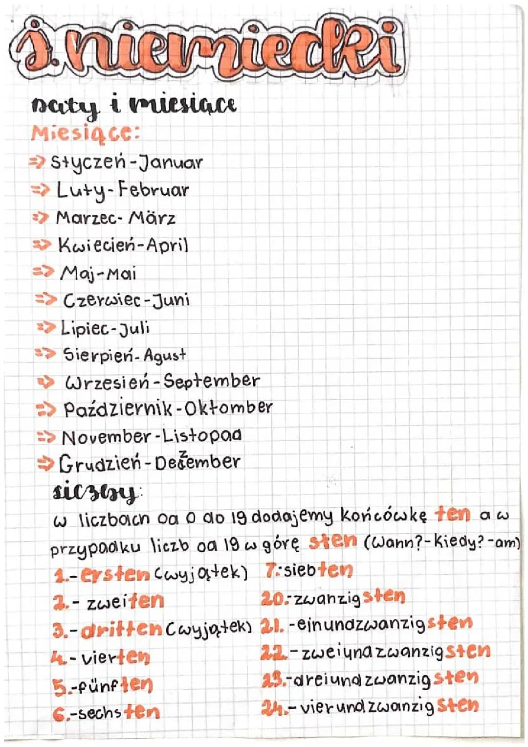 Daty i miesiace po niemiecku