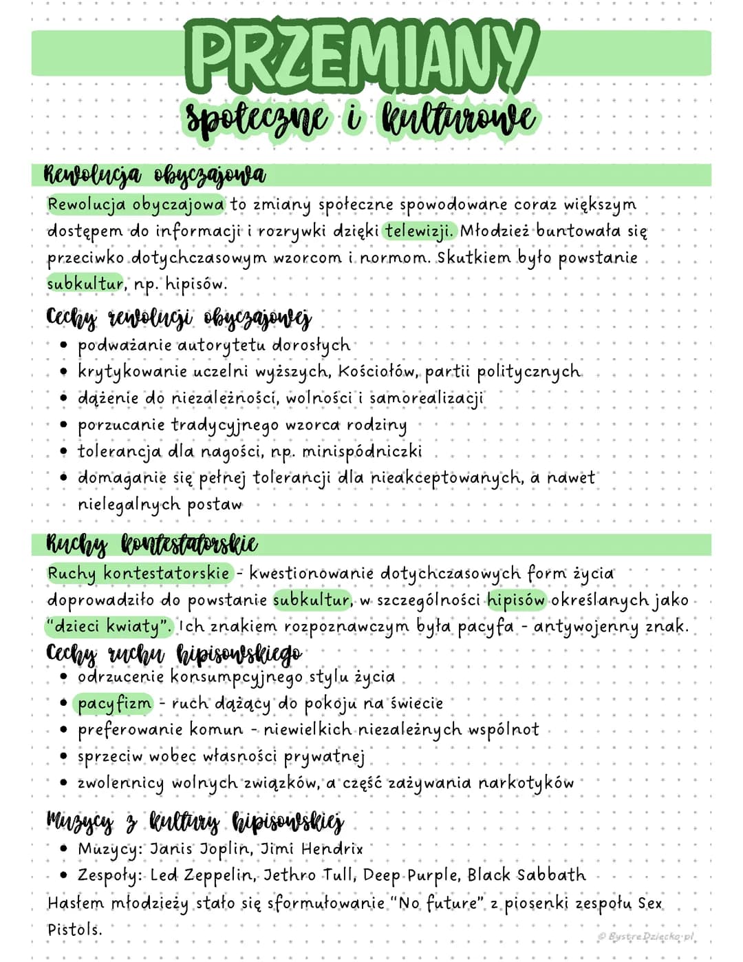 Przemiany społeczne i kulturowe w drugiej połowie XX wieku