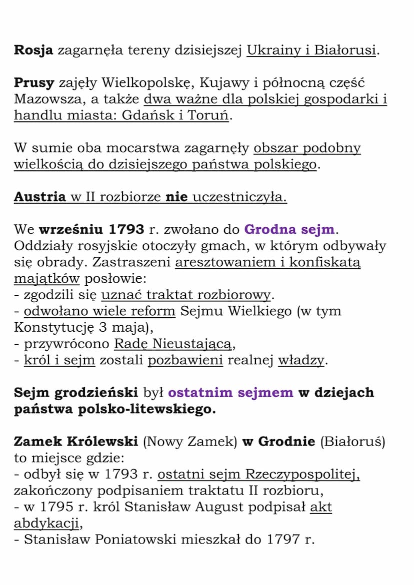 Wojna w obronie konstytucji
i II rozbiór Rzeczypospolitej
Wojna polsko-rosyjska w 1792 roku
Rosja i inni zaborcy nie chcieli, żeby Rzeczposp
