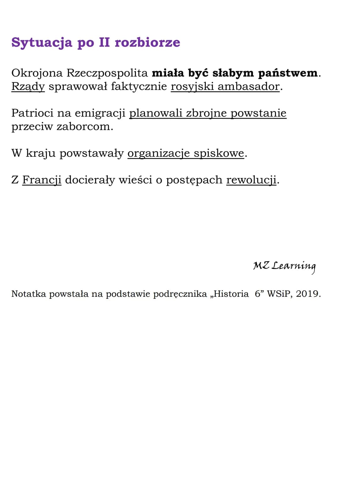 Wojna w obronie konstytucji
i II rozbiór Rzeczypospolitej
Wojna polsko-rosyjska w 1792 roku
Rosja i inni zaborcy nie chcieli, żeby Rzeczposp