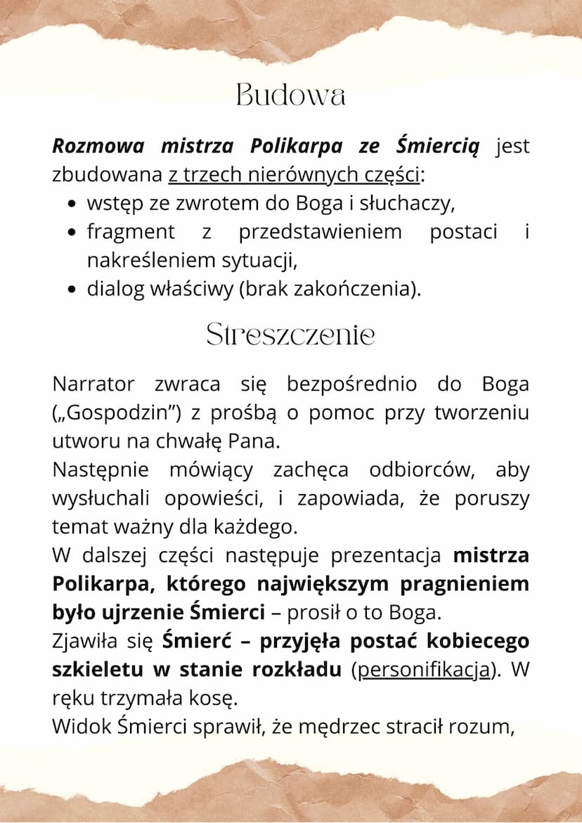 Rozmowa mistrza
Polikarpa ze Śmiercin
за
Rozmowa mistrza Polikarpa ze Śmiercią to przykład
średniowiecznej literatury świeckiej.
Dialog pomi