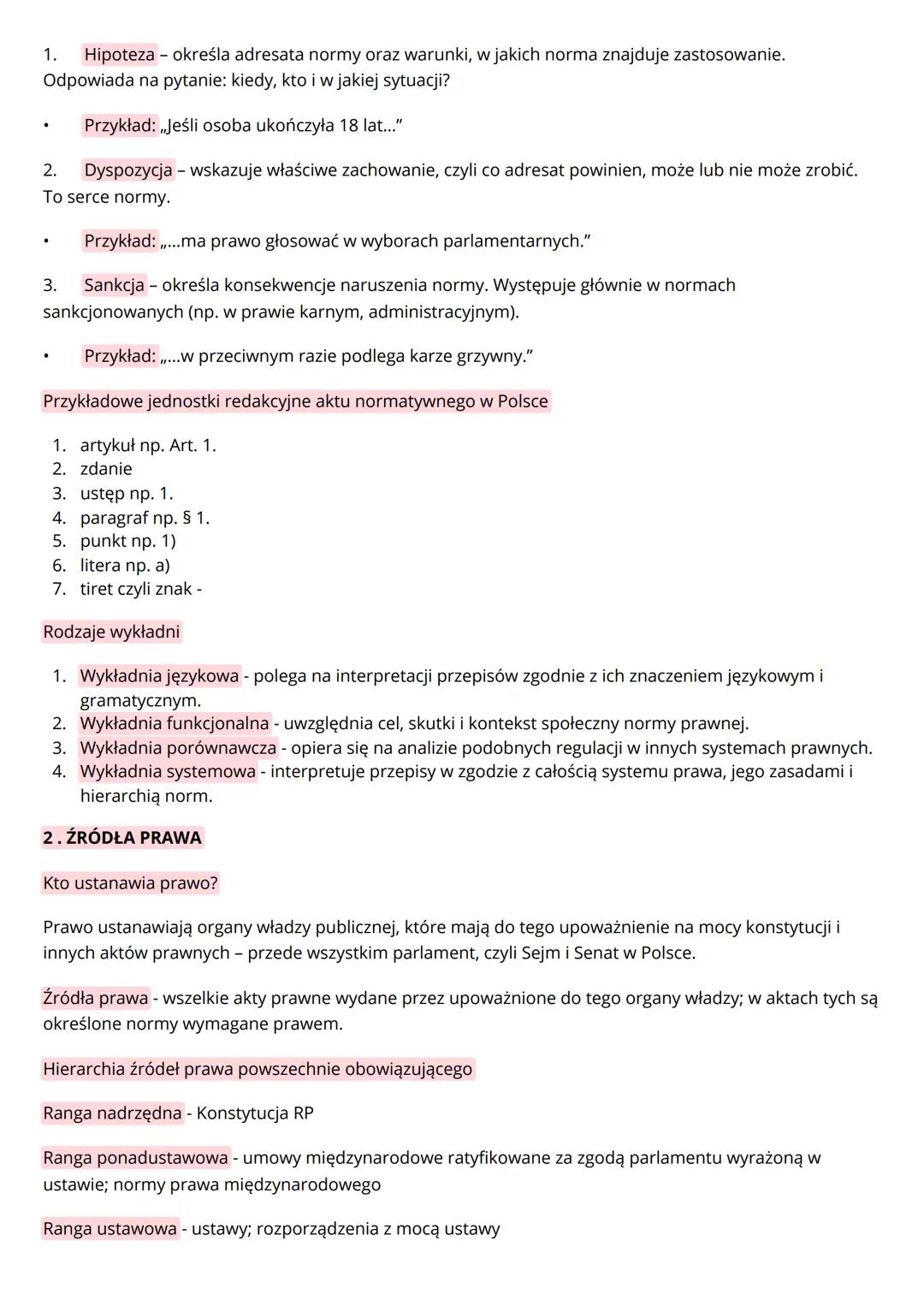 # Dział 1: Podstawy prawa

1. NORMY PRAWA

Prawo ma dwa znaczenia:

a) w znaczeniu podmiotowym: To uprawnienie przysługujące jednostce (osob
