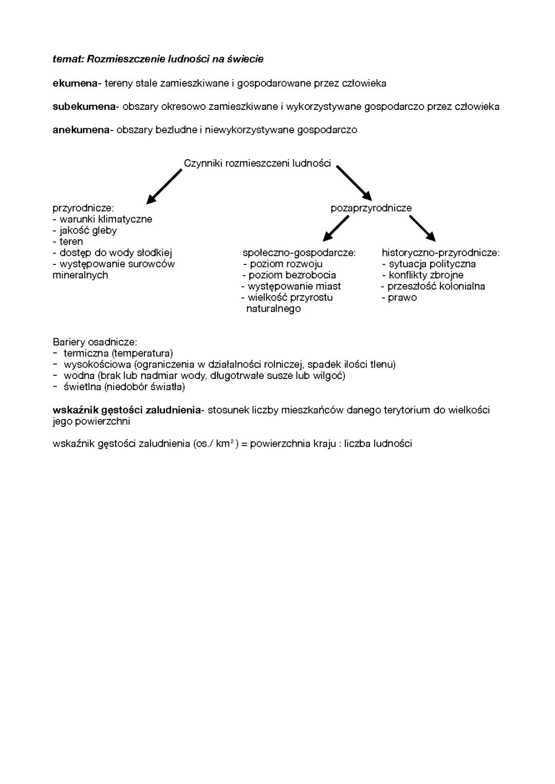 Rozmieszczenie ludności na świecie - Kluczowe czynniki