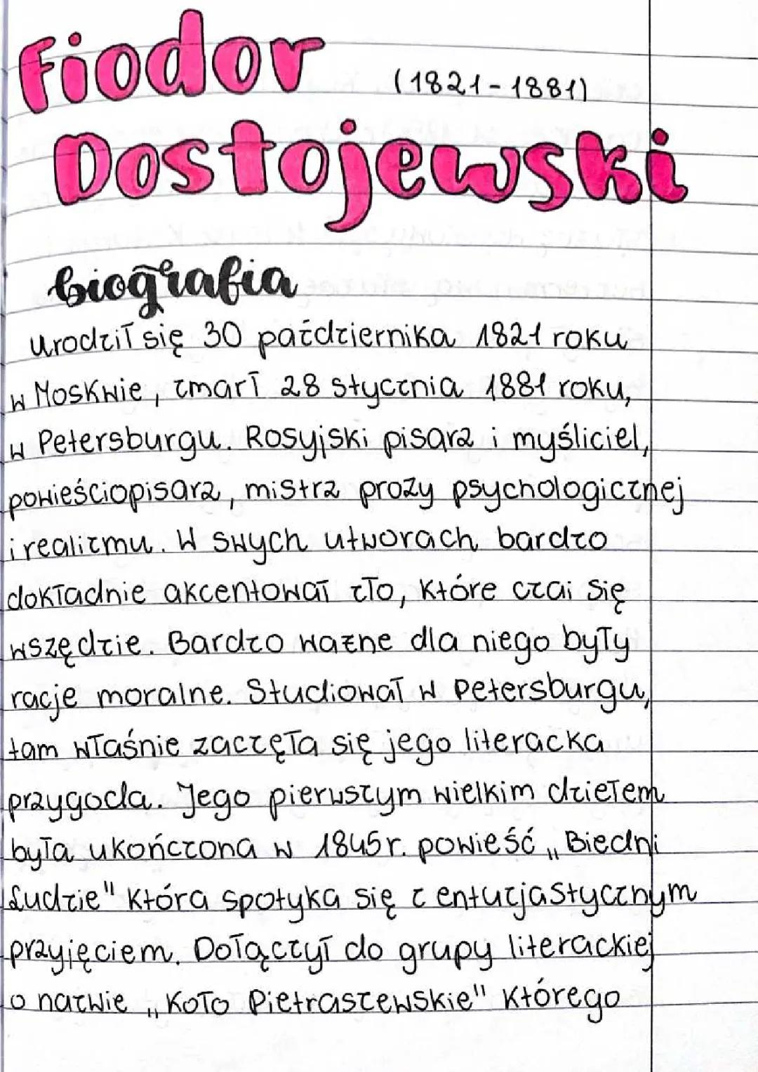 Fiodor Dostojewski biografia