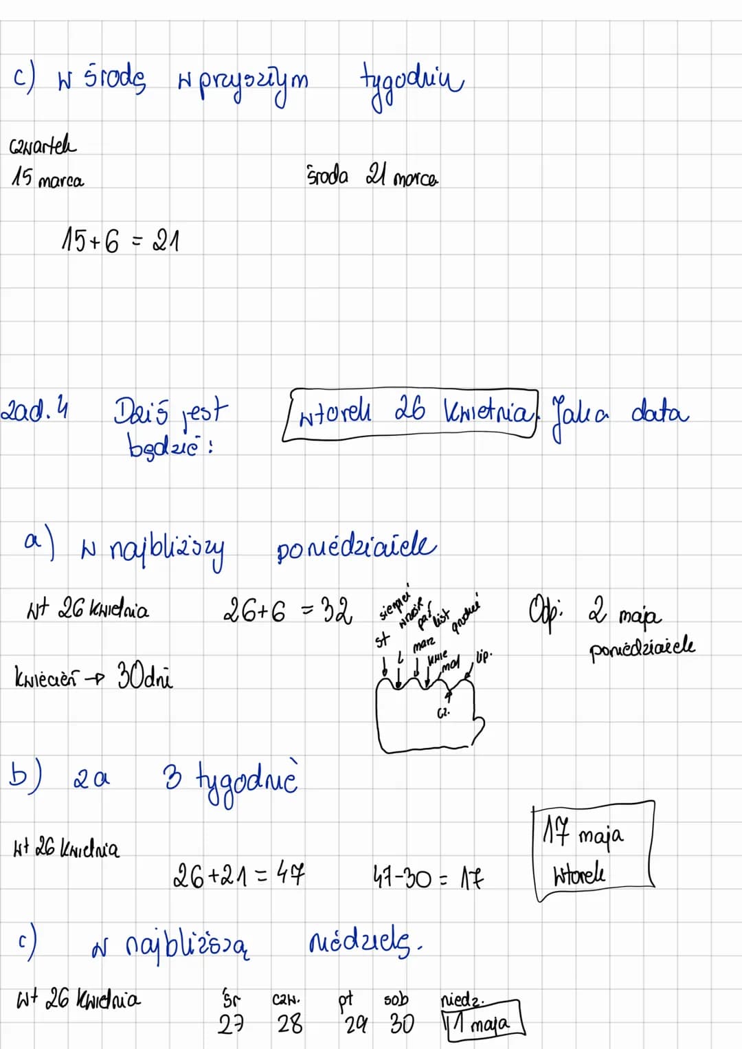 Kalendarz i czas
zad. 1
a) ૦૦ ૨૦૨૨
25 min
1022
b) od 1315
c) od
Ile czasu upłynic.
111²
10
37 mun
7h
do 1047 (poziom A a))
47
do 1342 (pozio