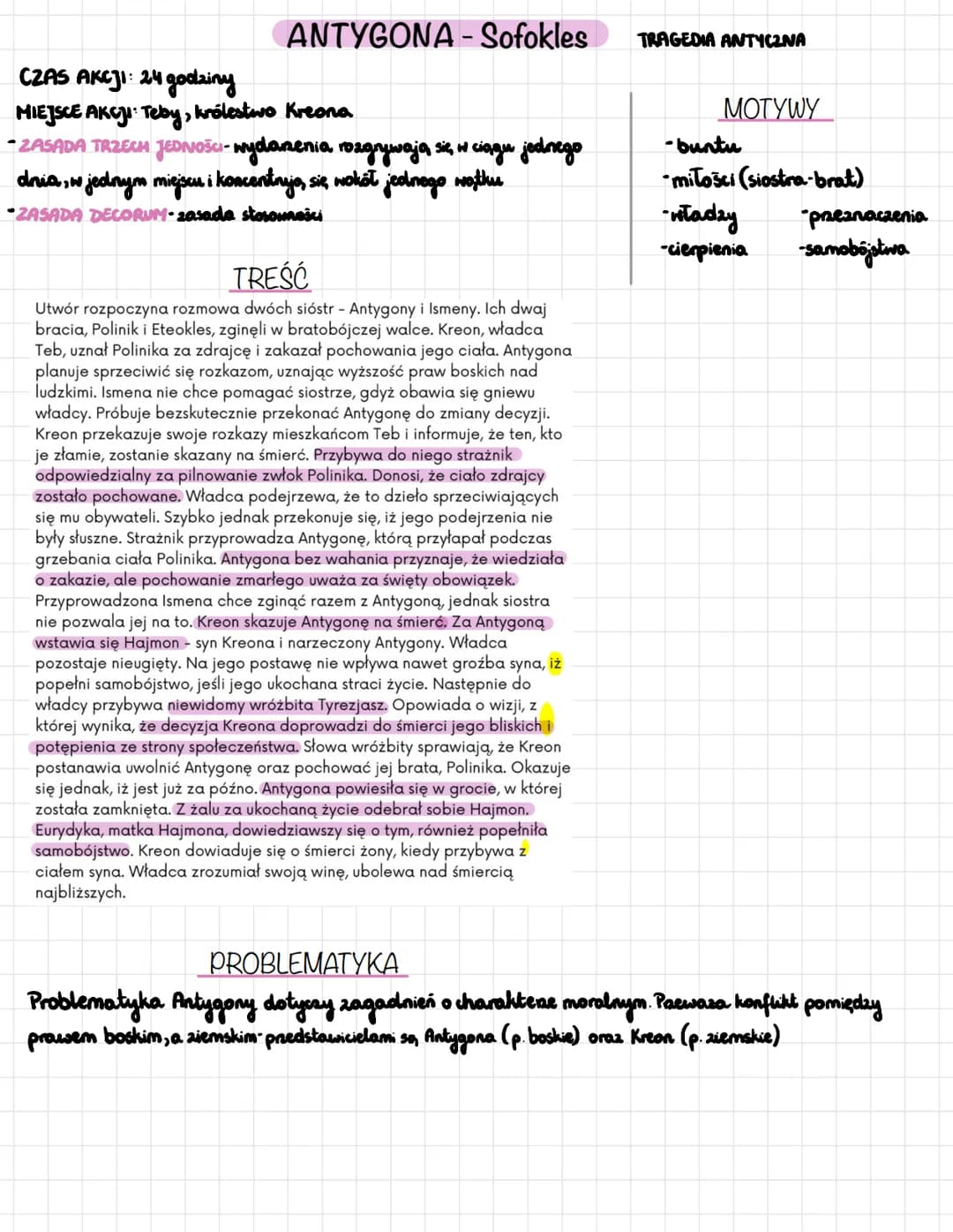 ANTYGONA-Sofokles
C2AS AKCJ1: 24 godziny
MIEJSCE AKCJI: Teby, królestwo Kreona
-ZASADA TRZECH JEDNOści- wydarzenia rozgrywają się, w ciągu j