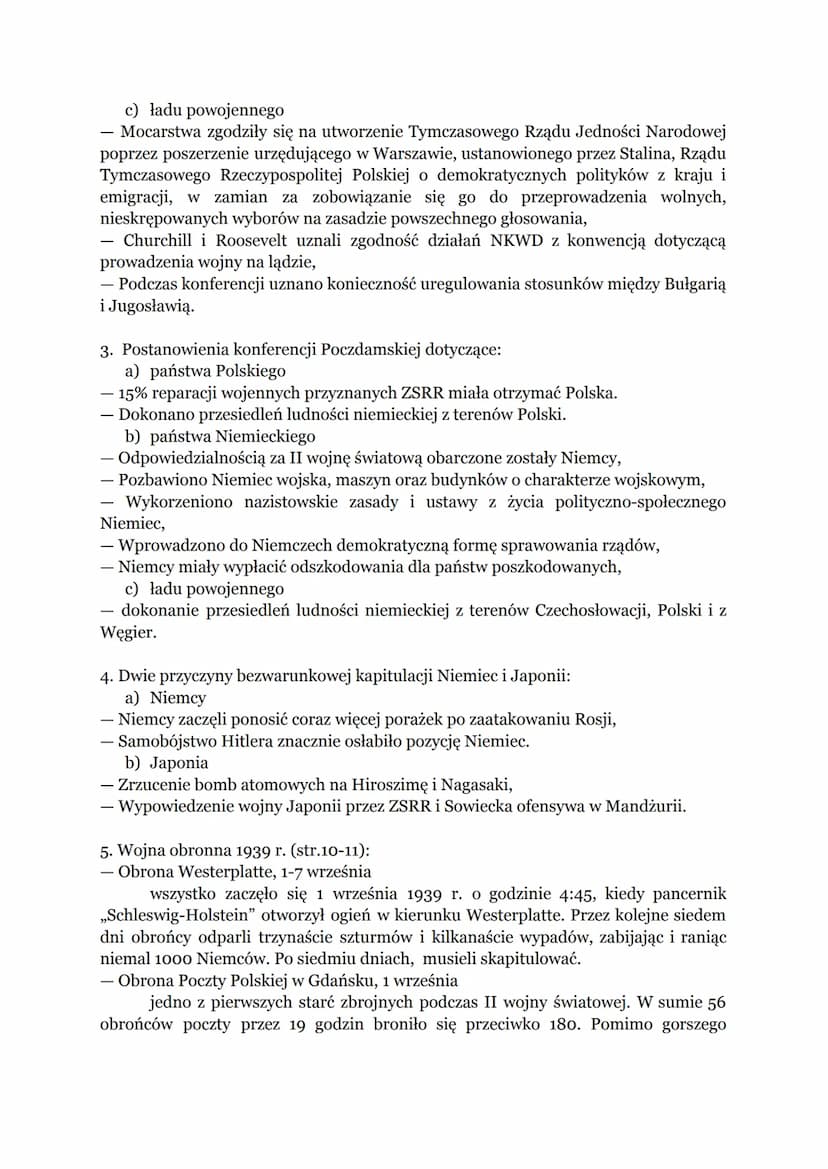 POWTÓRZENIE WIADOMOŚCI Z DZIAŁU “II WOJNA ŚWIATOWA"
1. Postanowienia konferencji Teherańskiej dotyczące:
a) państwa Polskiego
Ustalono nową 