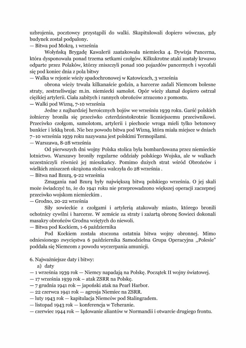 POWTÓRZENIE WIADOMOŚCI Z DZIAŁU “II WOJNA ŚWIATOWA"
1. Postanowienia konferencji Teherańskiej dotyczące:
a) państwa Polskiego
Ustalono nową 