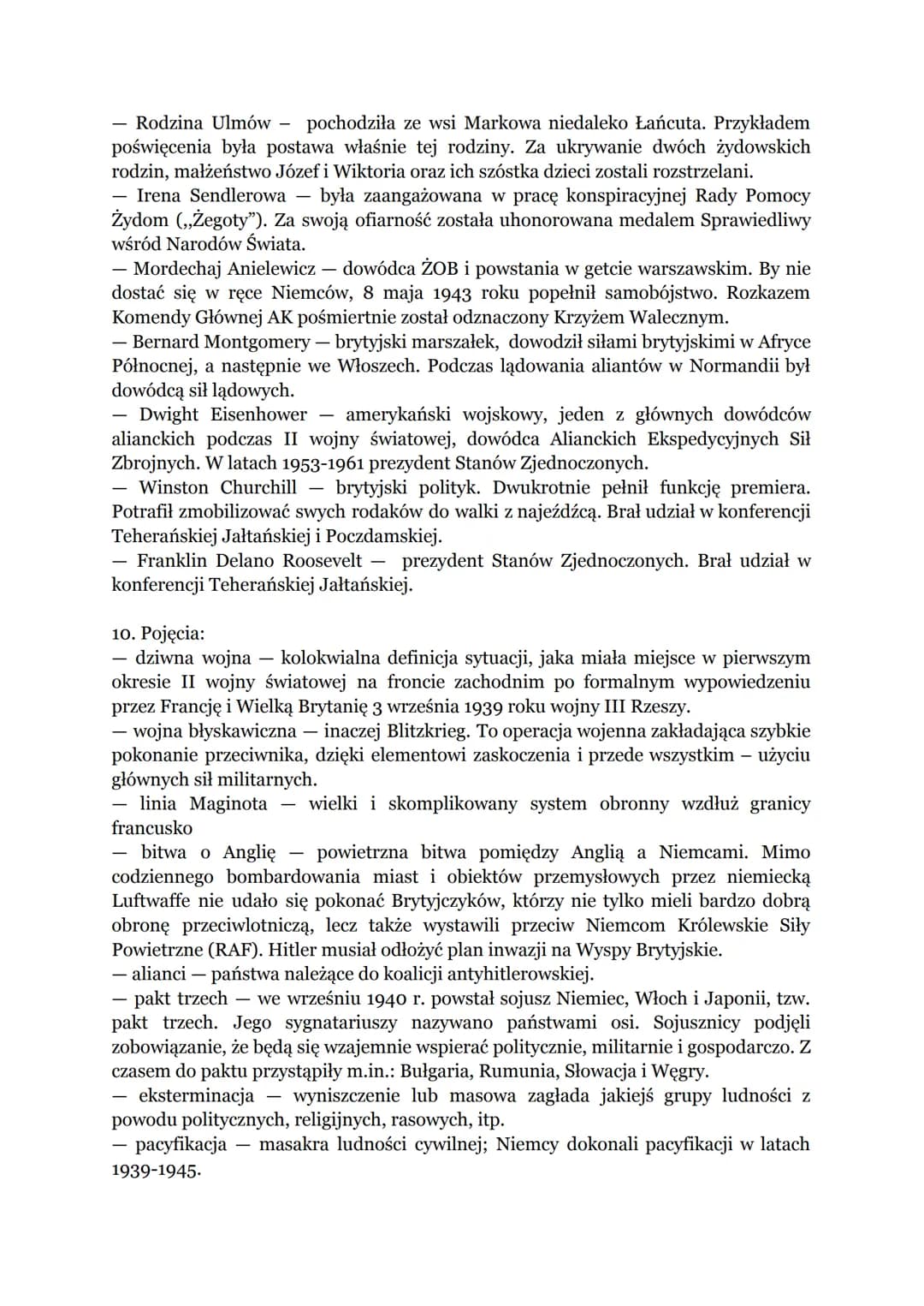 POWTÓRZENIE WIADOMOŚCI Z DZIAŁU “II WOJNA ŚWIATOWA"
1. Postanowienia konferencji Teherańskiej dotyczące:
a) państwa Polskiego
Ustalono nową 
