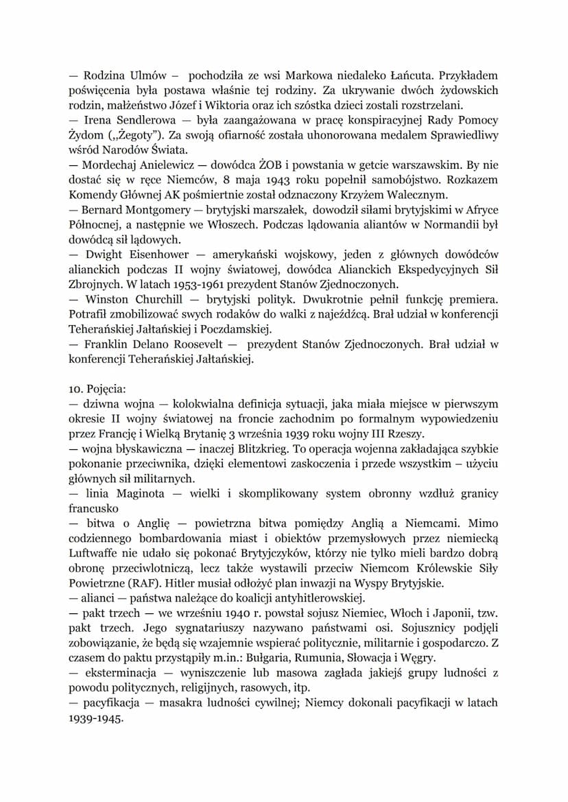POWTÓRZENIE WIADOMOŚCI Z DZIAŁU “II WOJNA ŚWIATOWA"
1. Postanowienia konferencji Teherańskiej dotyczące:
a) państwa Polskiego
Ustalono nową 