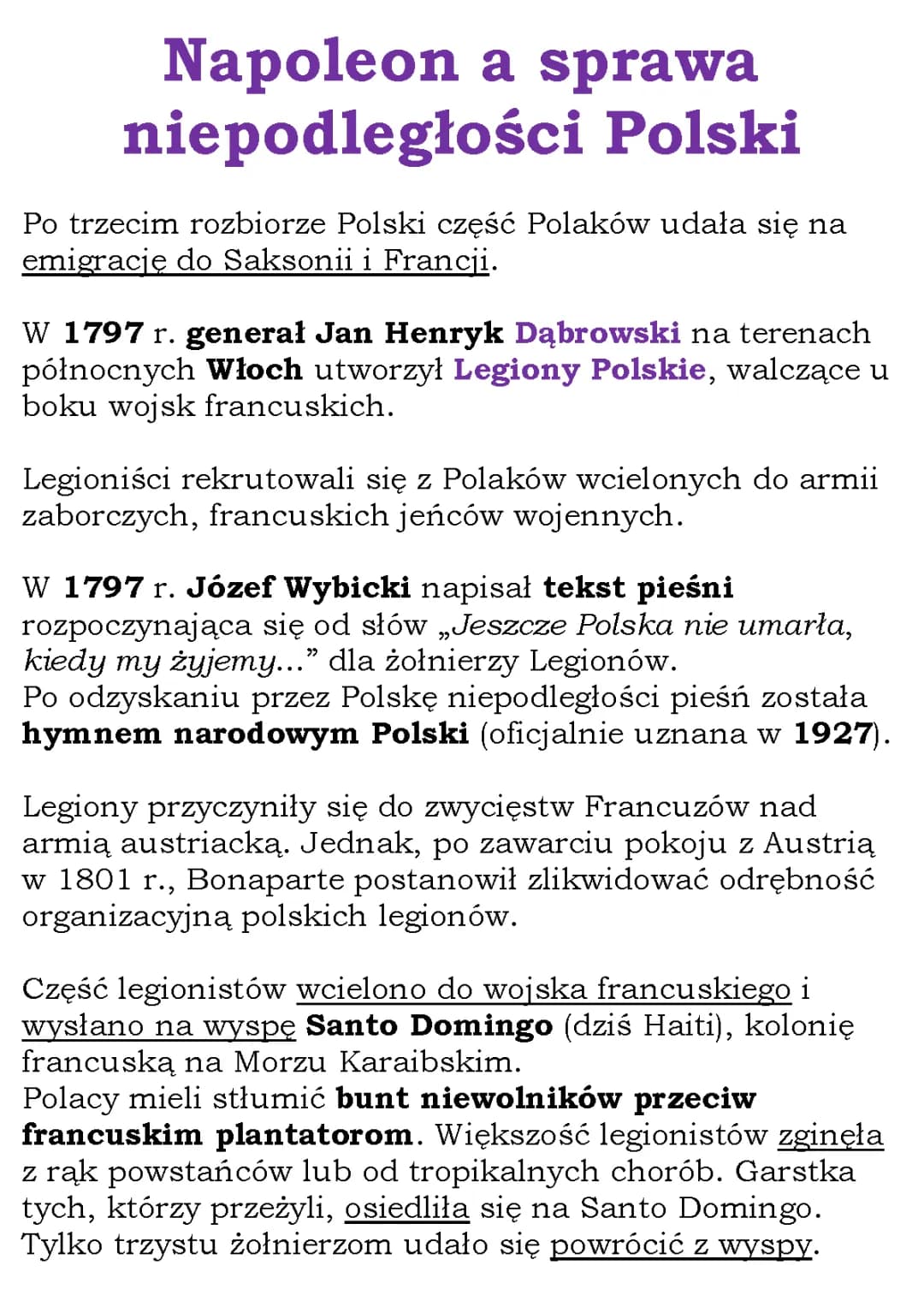 Napoleon a sprawa niepodległości Polski (WSiP kl 6)