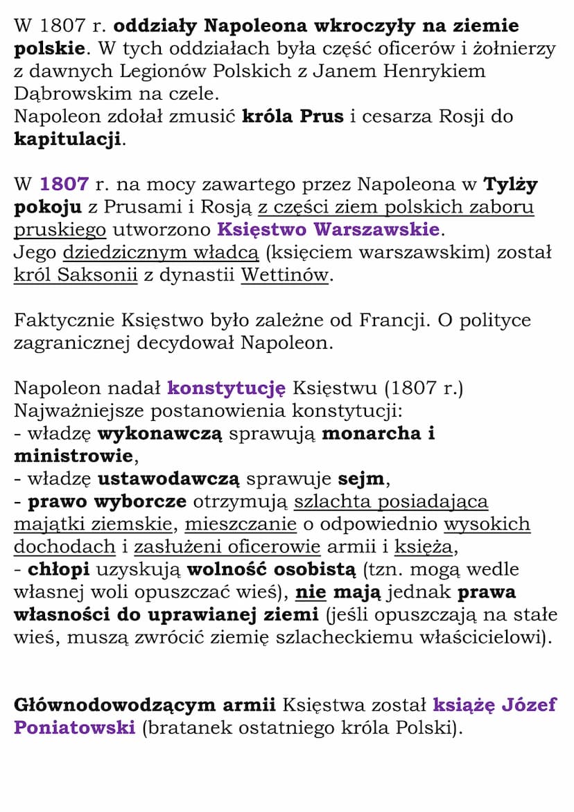 Napoleon a sprawa
niepodległości Polski
Po trzecim rozbiorze Polski część Polaków udała się na
emigrację do Saksonii i Francji.
W 1797 r. ge