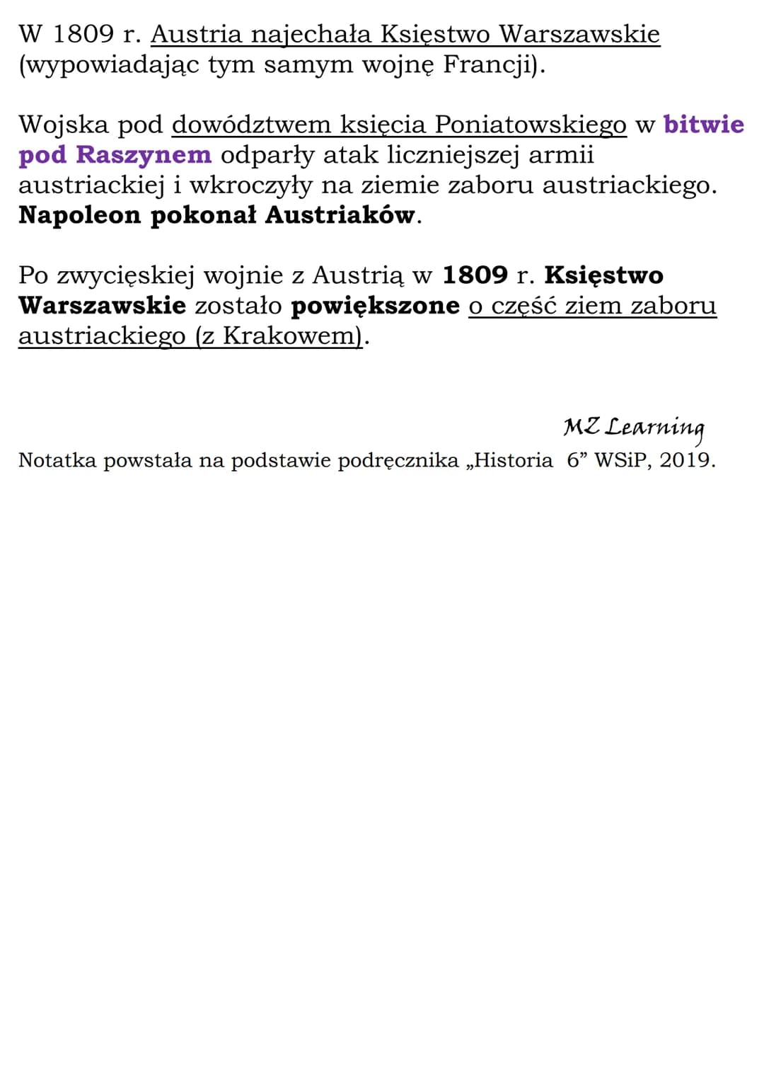 Napoleon a sprawa
niepodległości Polski
Po trzecim rozbiorze Polski część Polaków udała się na
emigrację do Saksonii i Francji.
W 1797 r. ge