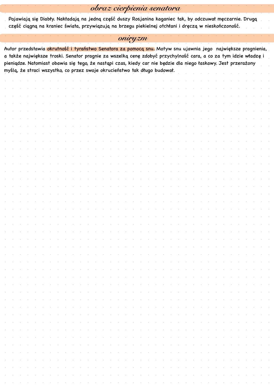 obraz cierpienia senatora
Pojawiają się Diabły. Nakładają na jedną część duszy Rosjanina kaganiec tak, by odczuwał męczarnie. Drugą
część ci