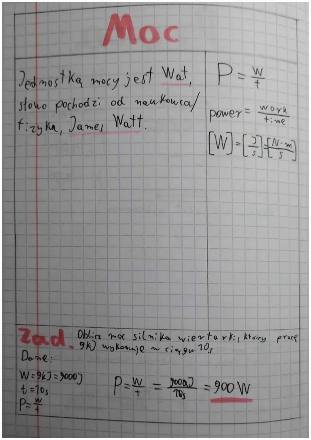 Praca
Fw
Praca jest wykonywana
W=F⚫s
Work Force distance
(spatium)
[]] = [N] - [m]
Fw
+
S
Praca nie jest wykonywana
N = k9 - m
2
Zad Silnik 