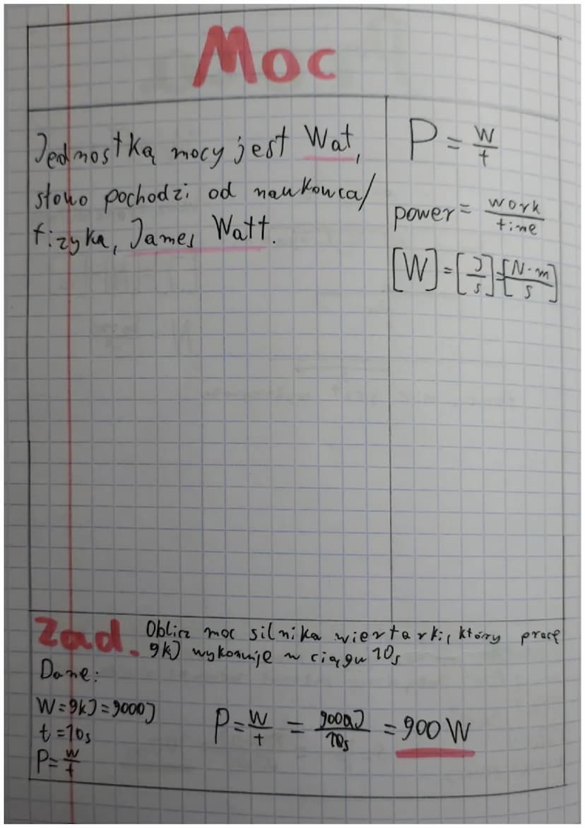 Praca
Fw
Praca jest wykonywana
W=F⚫s
Work Force distance
(spatium)
[]] = [N] - [m]
Fw
+
S
Praca nie jest wykonywana
N = k9 - m
2
Zad Silnik 