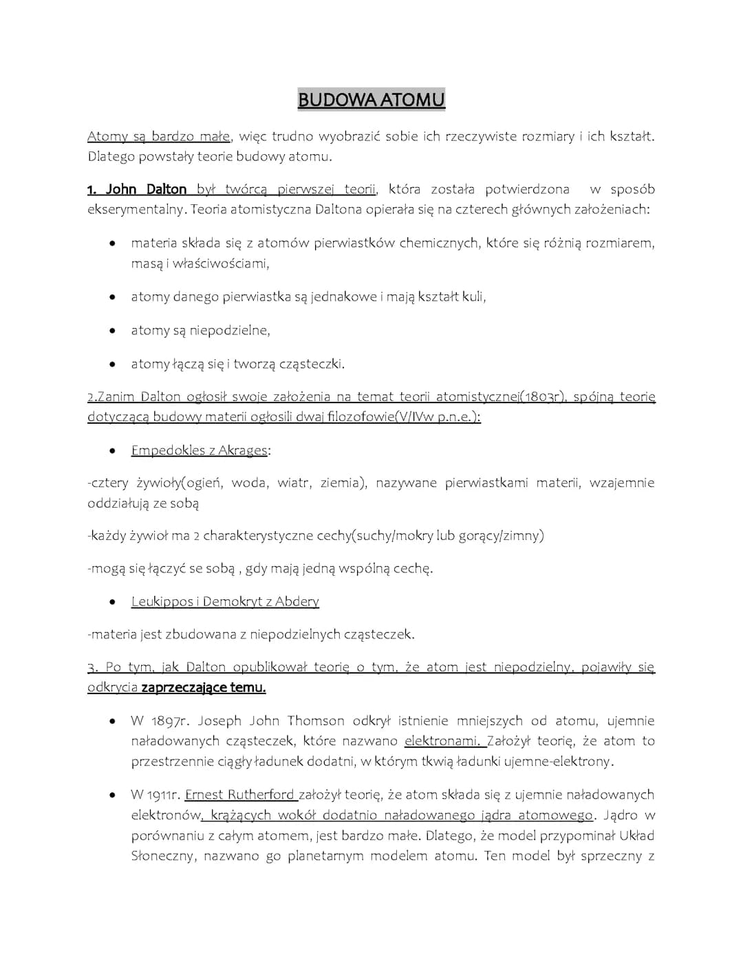 tematy 1-4 budowa atomu, liczba masowa, cząsteczkowa, izotopy, promieniotwórczość naturalna i sztuczna