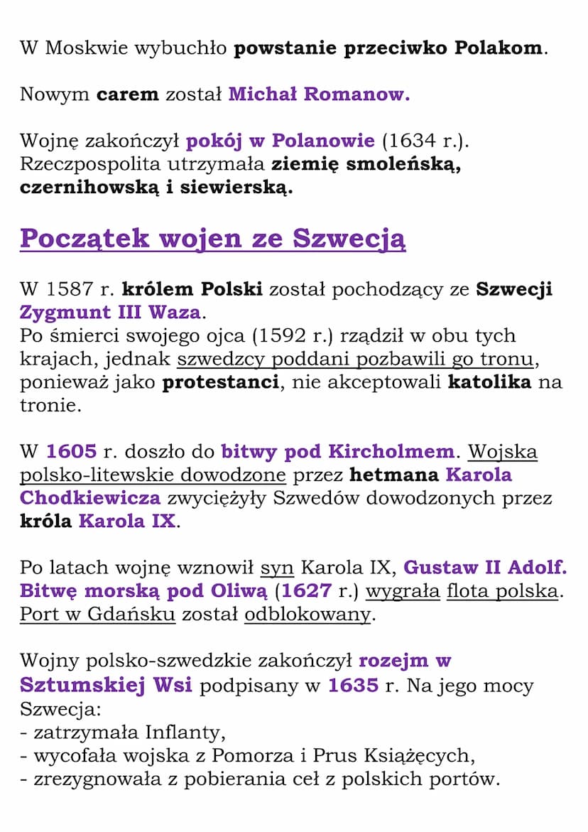 W obronie granic
Rzeczypospolitej
(wiek XVII podsumowanie działu)
(R III, NE kl. 6)
Wojny z Rosją
1576 Stefan Batory królem Polski. Utworzył