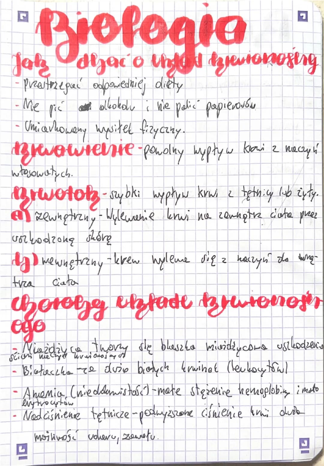 # Biologia
Skład krwi. Krew jest  Hęską ręczną płyny
ok. 46% krwi to elementy morfotyczne:
- erytrocyty.
- leukocyty.
- płytki krwi.
Pozosta