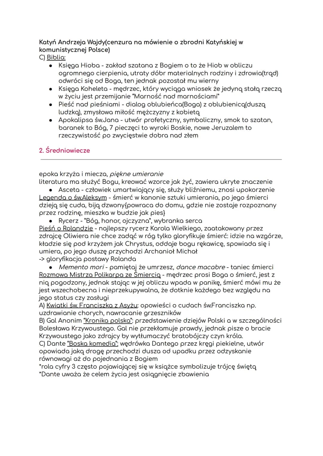 1. Antyk
źródło i fundament kultury europejskiej
dramat antyczny -> zasada trzech jedności
"non-omnis-moriar" - nie wszystek umrę
FILOZOFIA: