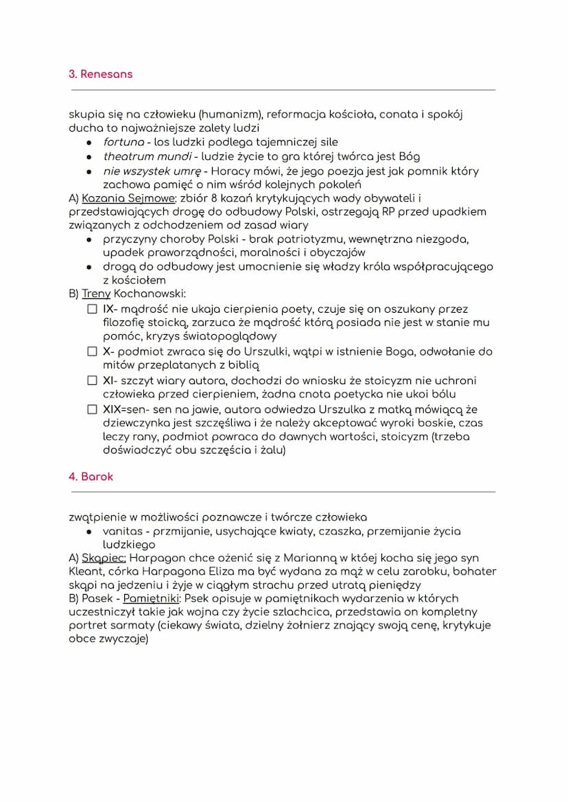 1. Antyk
źródło i fundament kultury europejskiej
dramat antyczny -> zasada trzech jedności
"non-omnis-moriar" - nie wszystek umrę
FILOZOFIA: