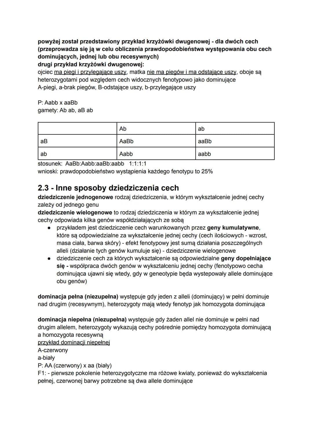 1.1 - Gen a genom. Budowa i rola kwasów nukleinowych
gen to fragment DNA, który zawiera podstawowe informacje dotyczące budowy białka lub
cz
