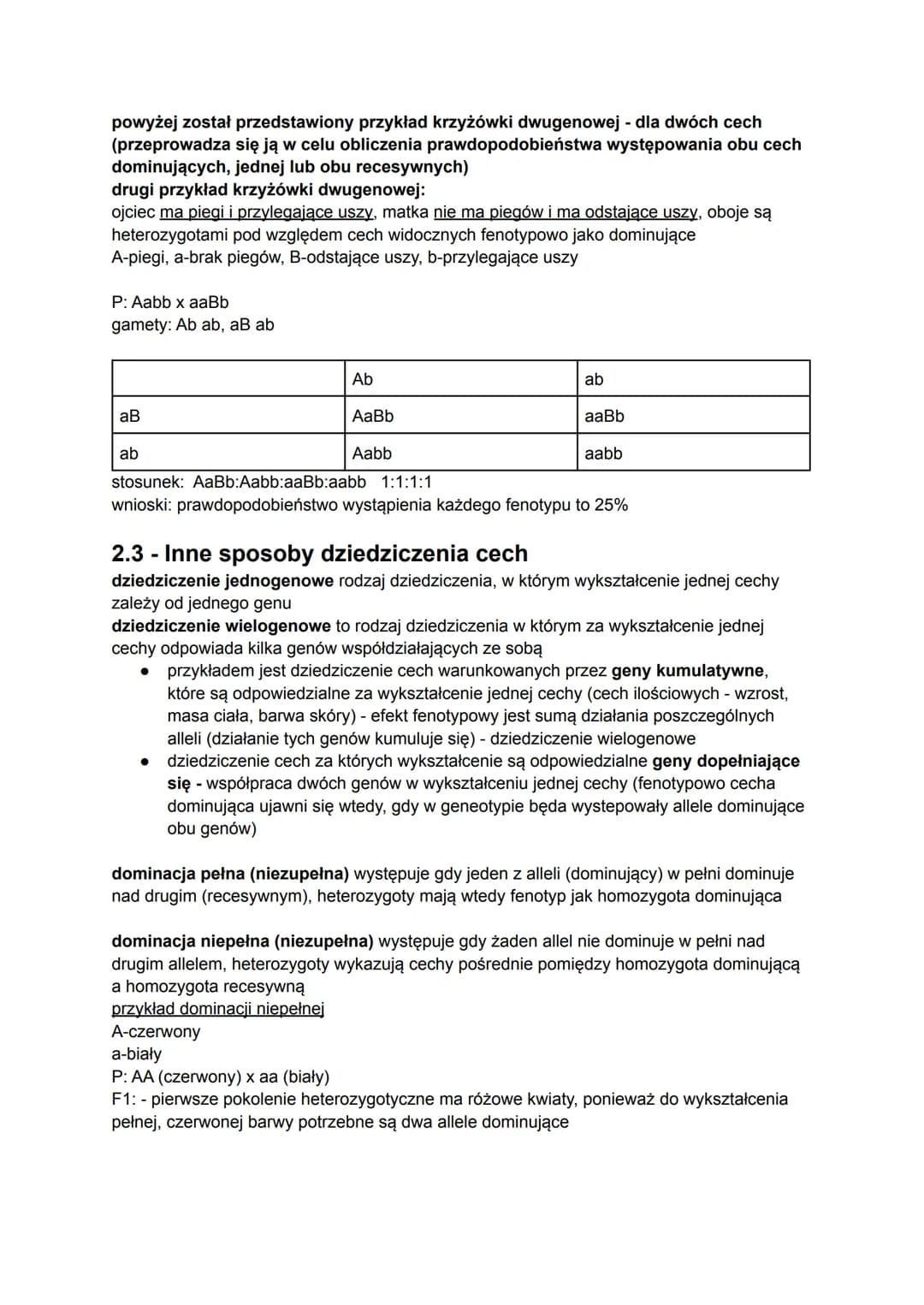 1.1 - Gen a genom. Budowa i rola kwasów nukleinowych
gen to fragment DNA, który zawiera podstawowe informacje dotyczące budowy białka lub
cz