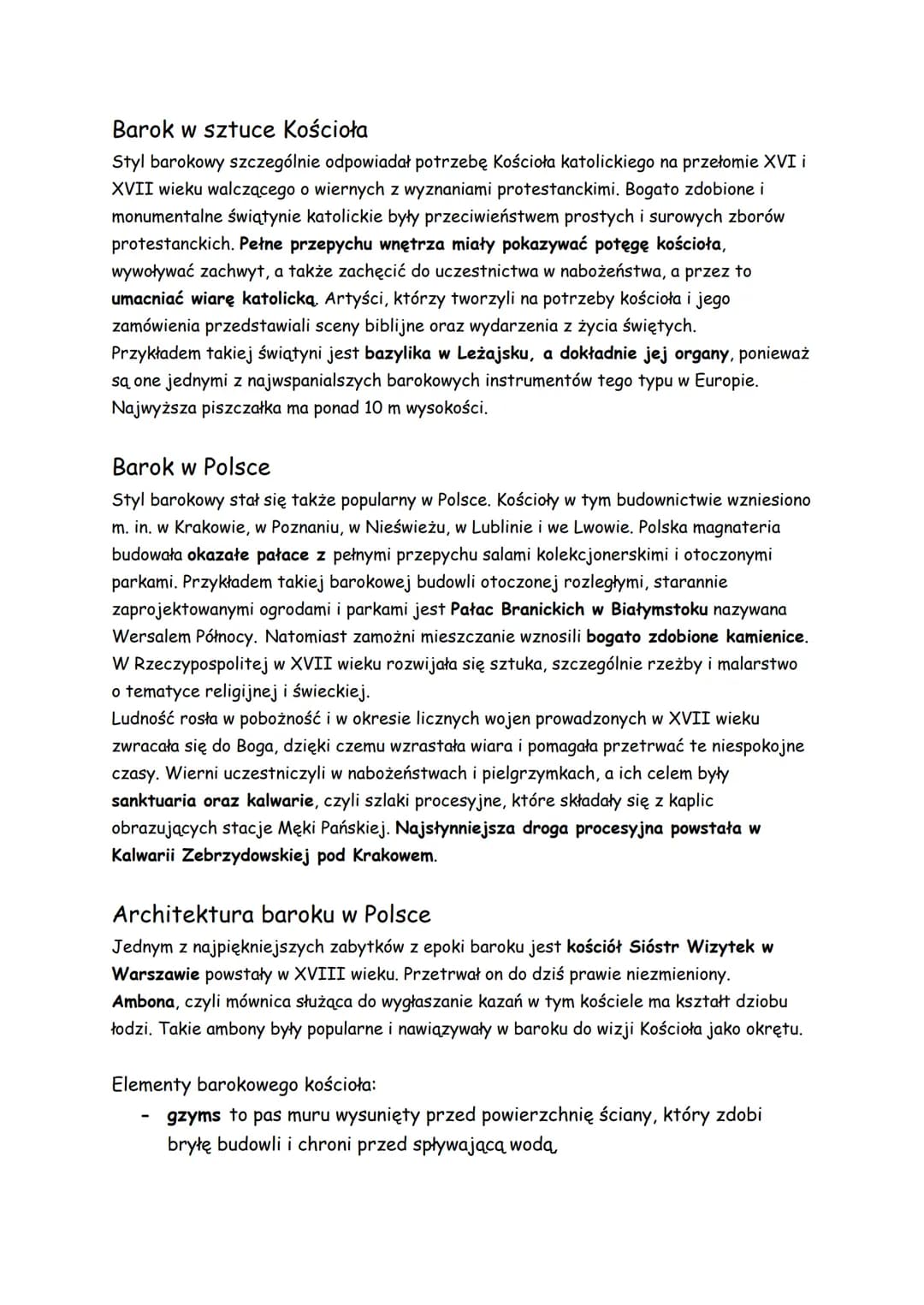 Barok i sarmatyzm
temat 7 dział III notatka
W jakich wiekach była epoka baroku w Europie?
koniec XVI wieku - połowa XVIII wieku to epoka bar