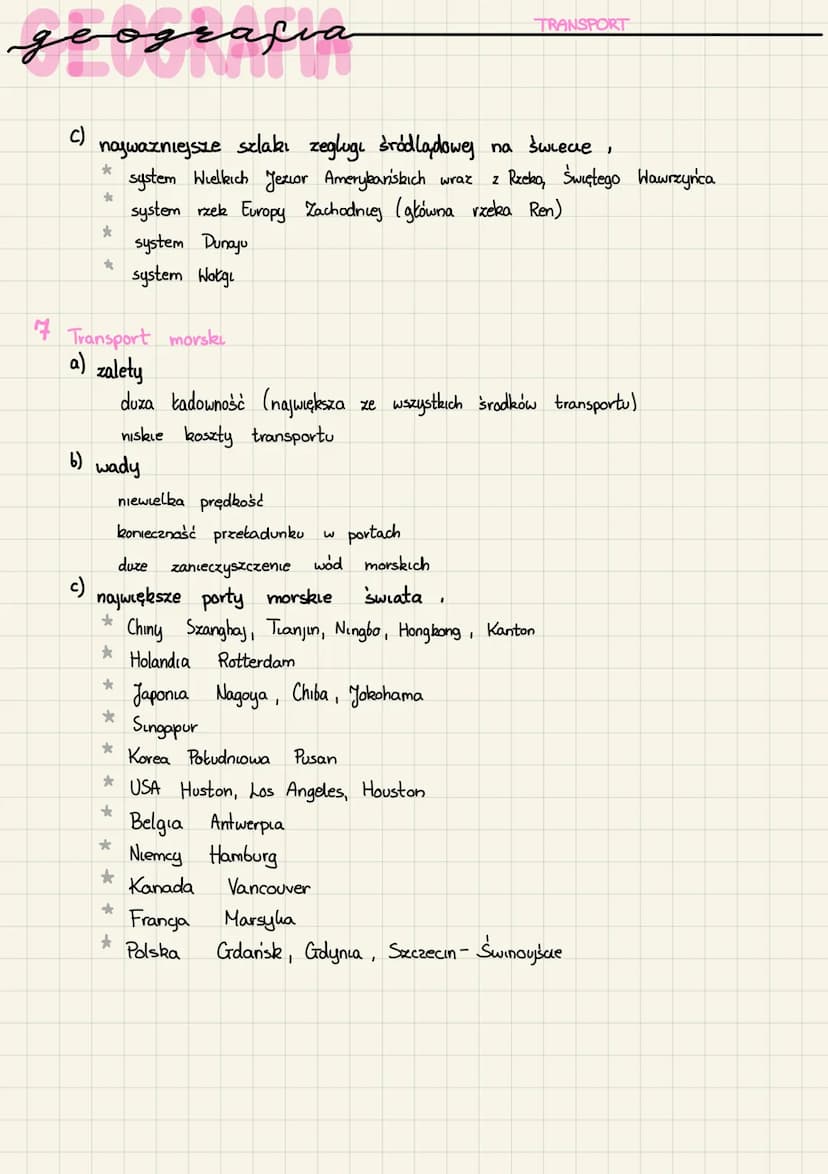 geografia
1 Podział transportu ze względu na i
a) bryterum przedmiotowe
transport osób
transport towarów
transport energ
6) środowisko W
*
*