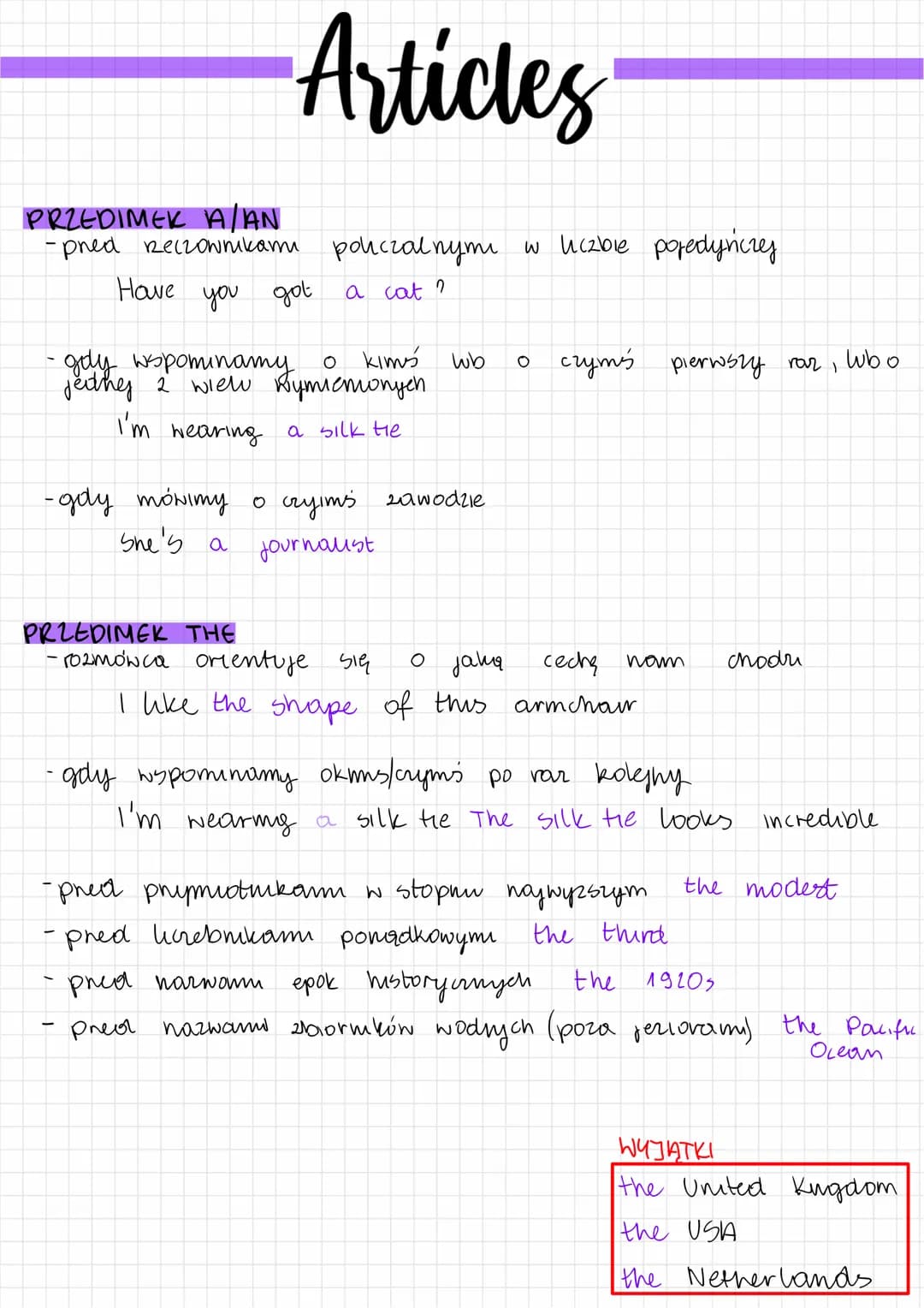 Articles
PRZEDIMEK A/AN
-pred Reczownikami pouczalnymi w liczbie pojedyńczej.
you got
a cat ?
Have
kims
gdy wspominamy
jeither 2 wiew Bymien