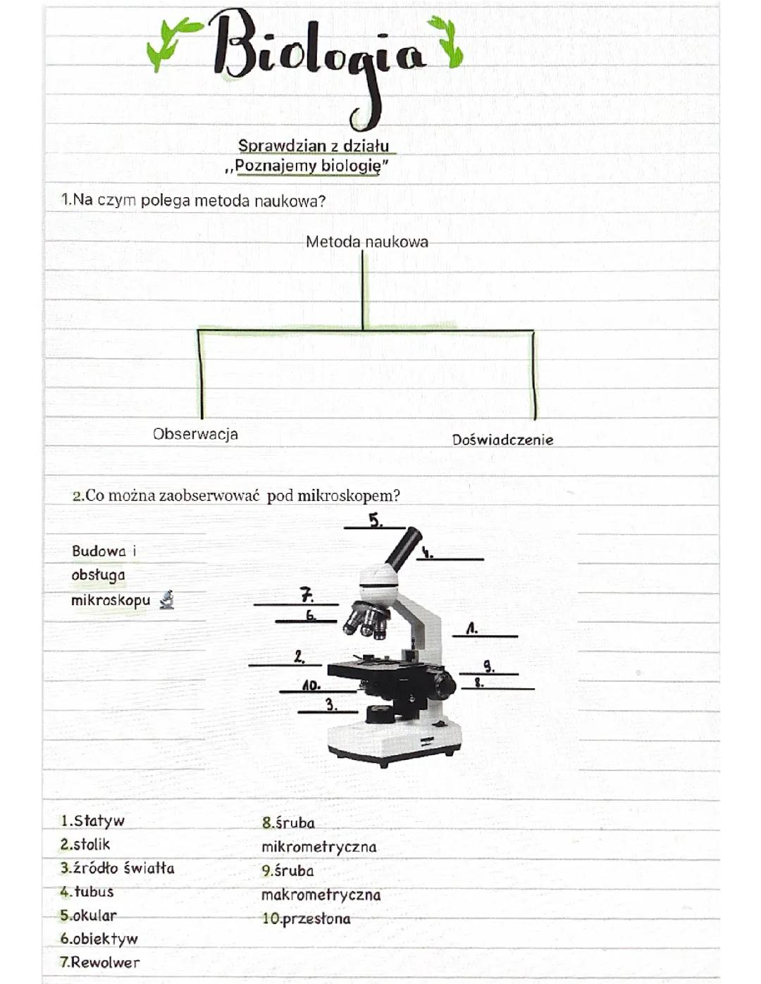 Biologia klasa 5 dział 1 🧪🔬